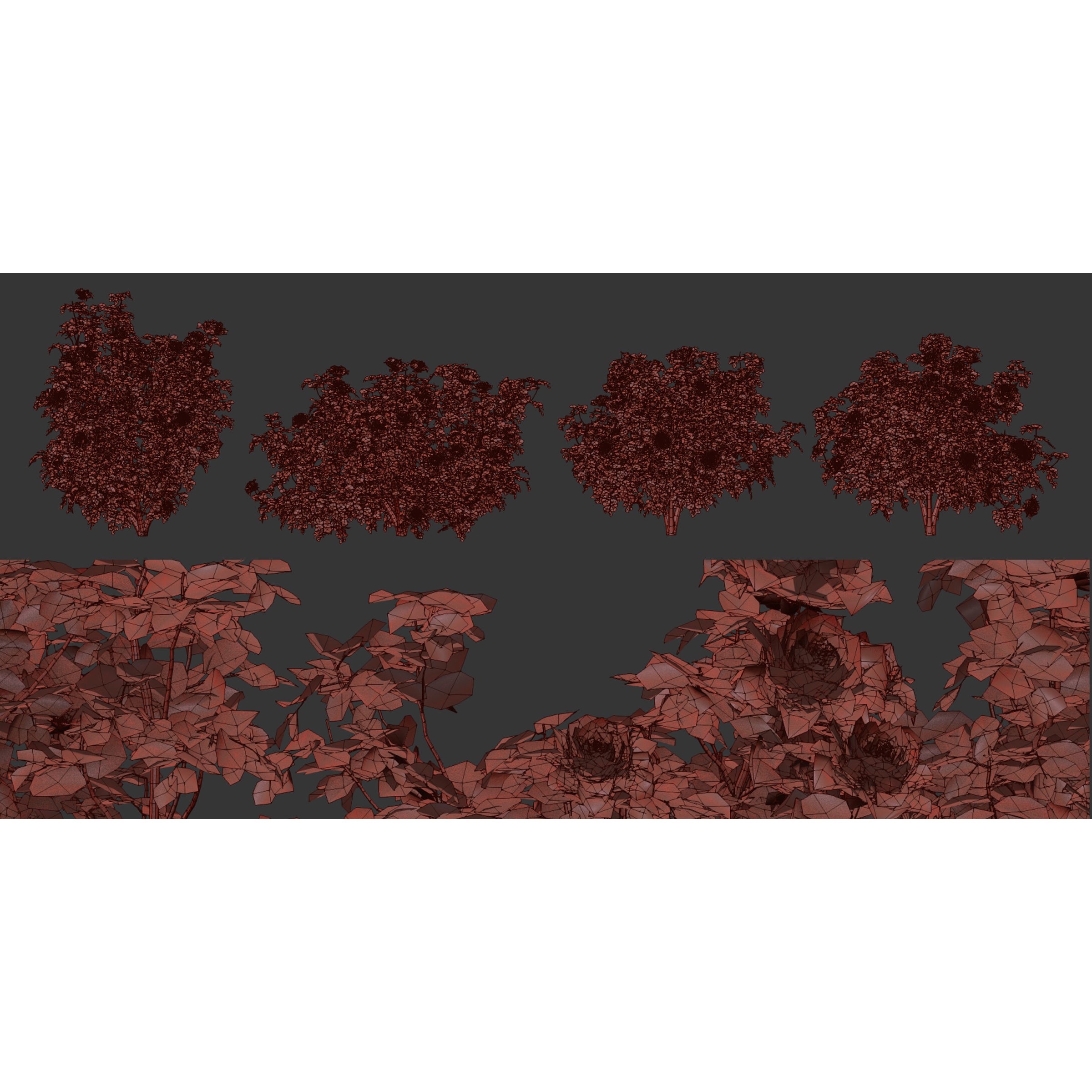 Rose Bushes Collection Vol 74 - PBR Game-Ready 3D Model - View 3