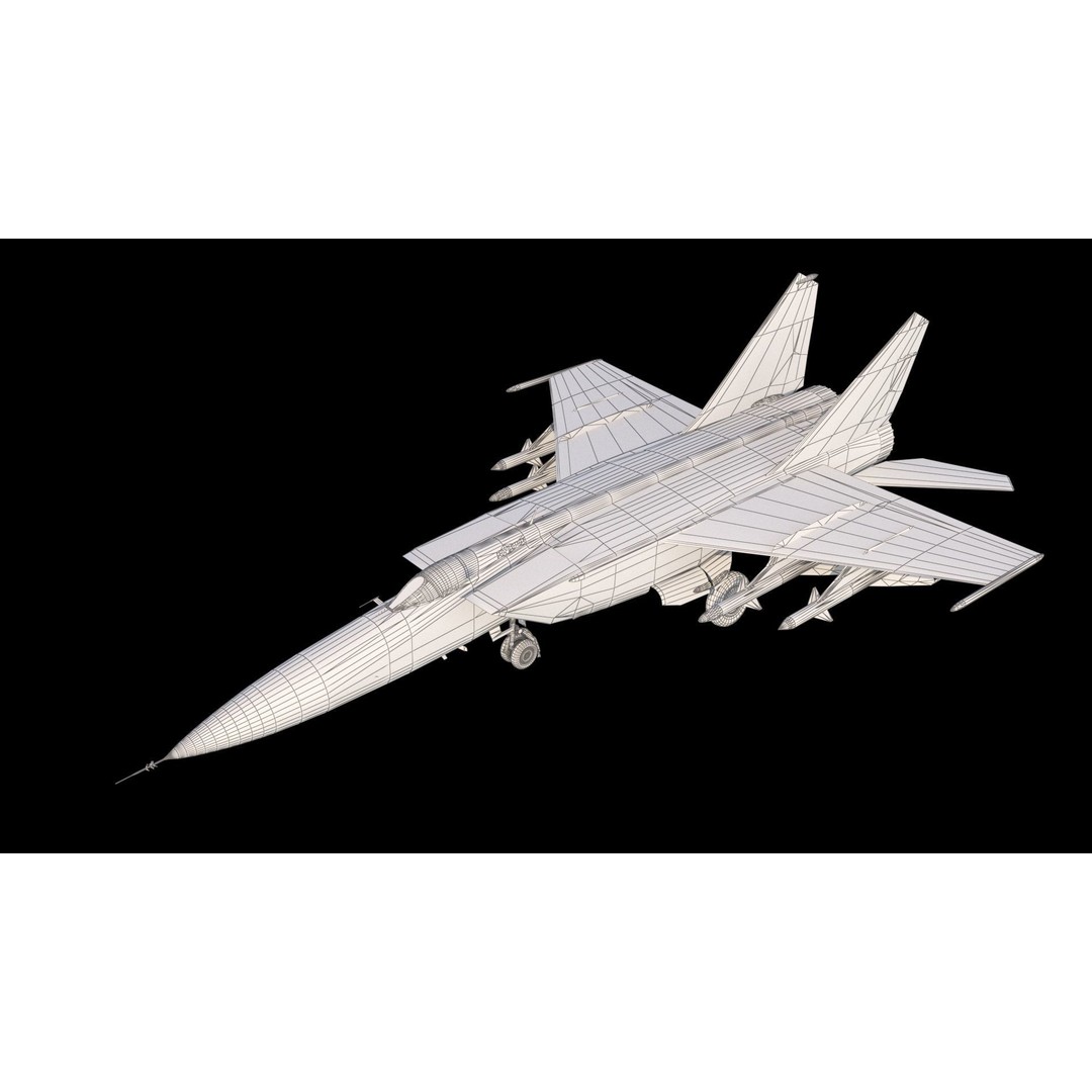 MiG-25P 3D Model – Supersonic Fighter Jet, FBX, PBR Textures - View 22