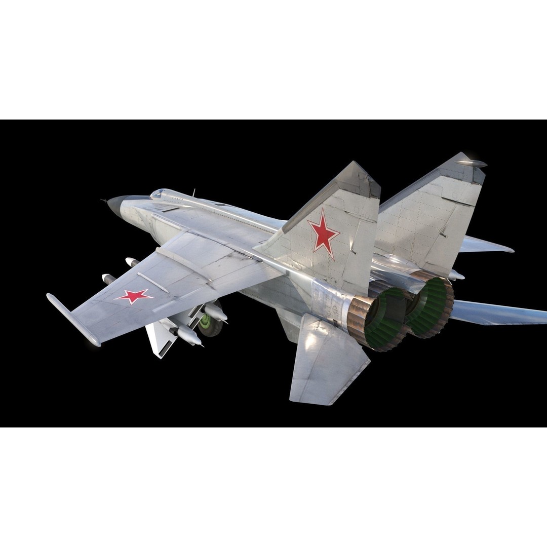 MiG-25P 3D Model – Supersonic Fighter Jet, FBX, PBR Textures - View 4