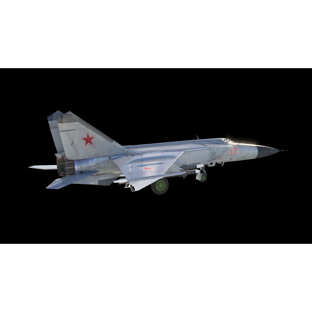 MiG-25P 3D Model – Supersonic Fighter Jet, FBX, PBR Textures - View 6