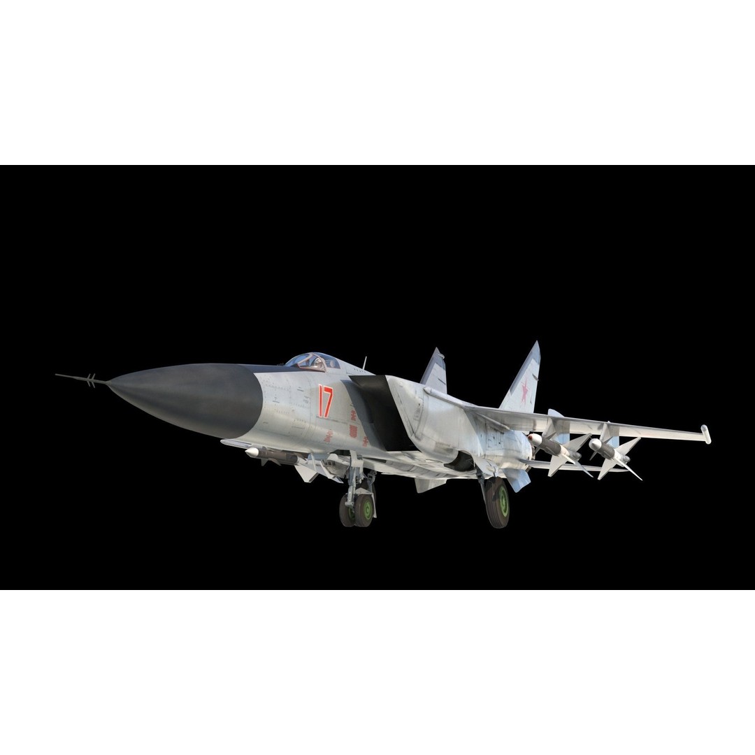 MiG-25P 3D Model – Supersonic Fighter Jet, FBX, PBR Textures - View 8
