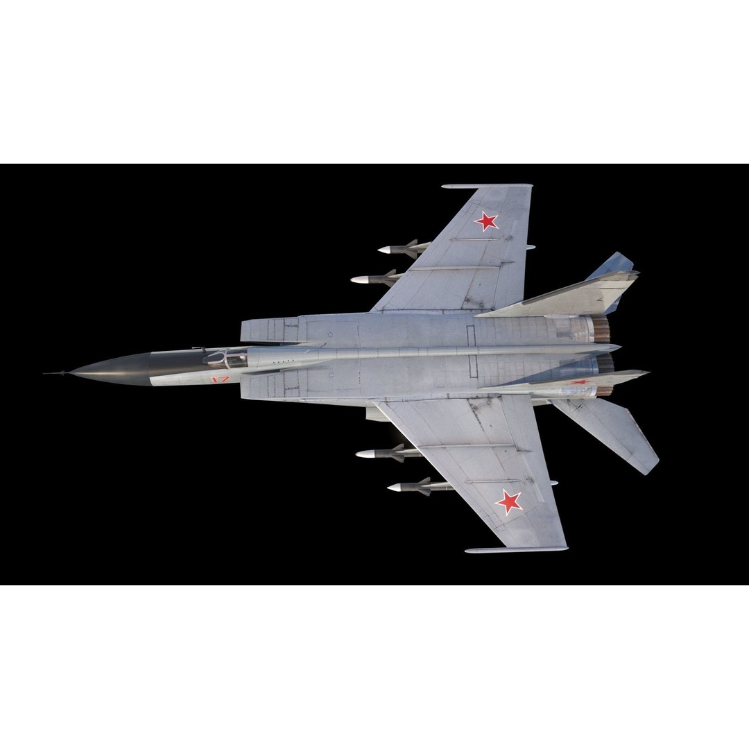 MiG-25P 3D Model – Supersonic Fighter Jet, FBX, PBR Textures - View 9
