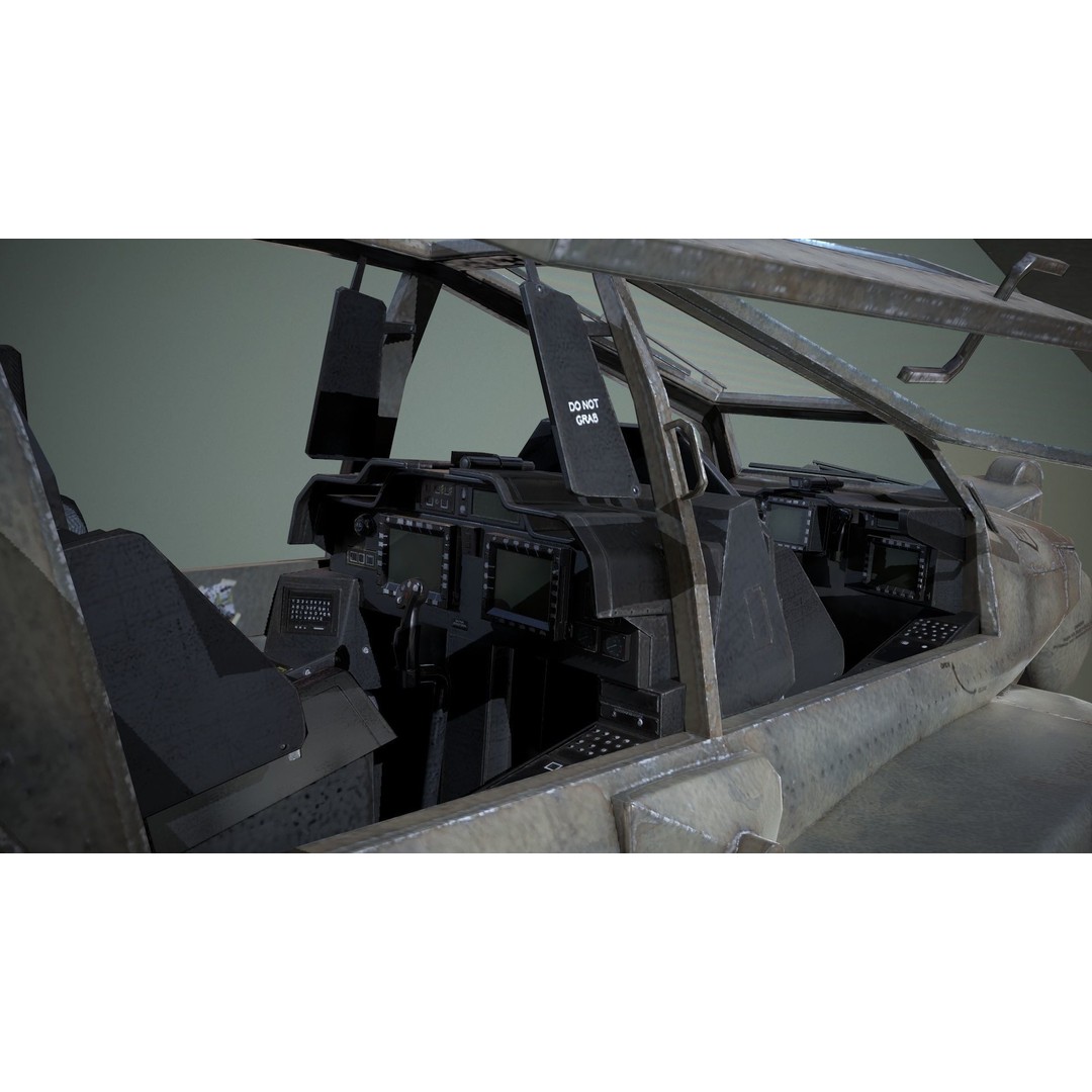AH-64D Apache Longbow Helicopter 3D Model – Low Poly PBR Asset, FBX - View 12