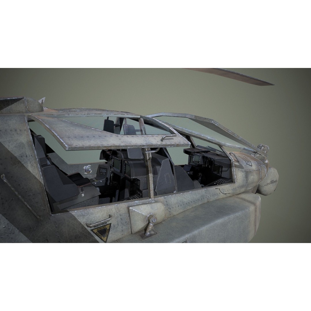 AH-64D Apache Longbow Helicopter 3D Model – Low Poly PBR Asset, FBX - View 15