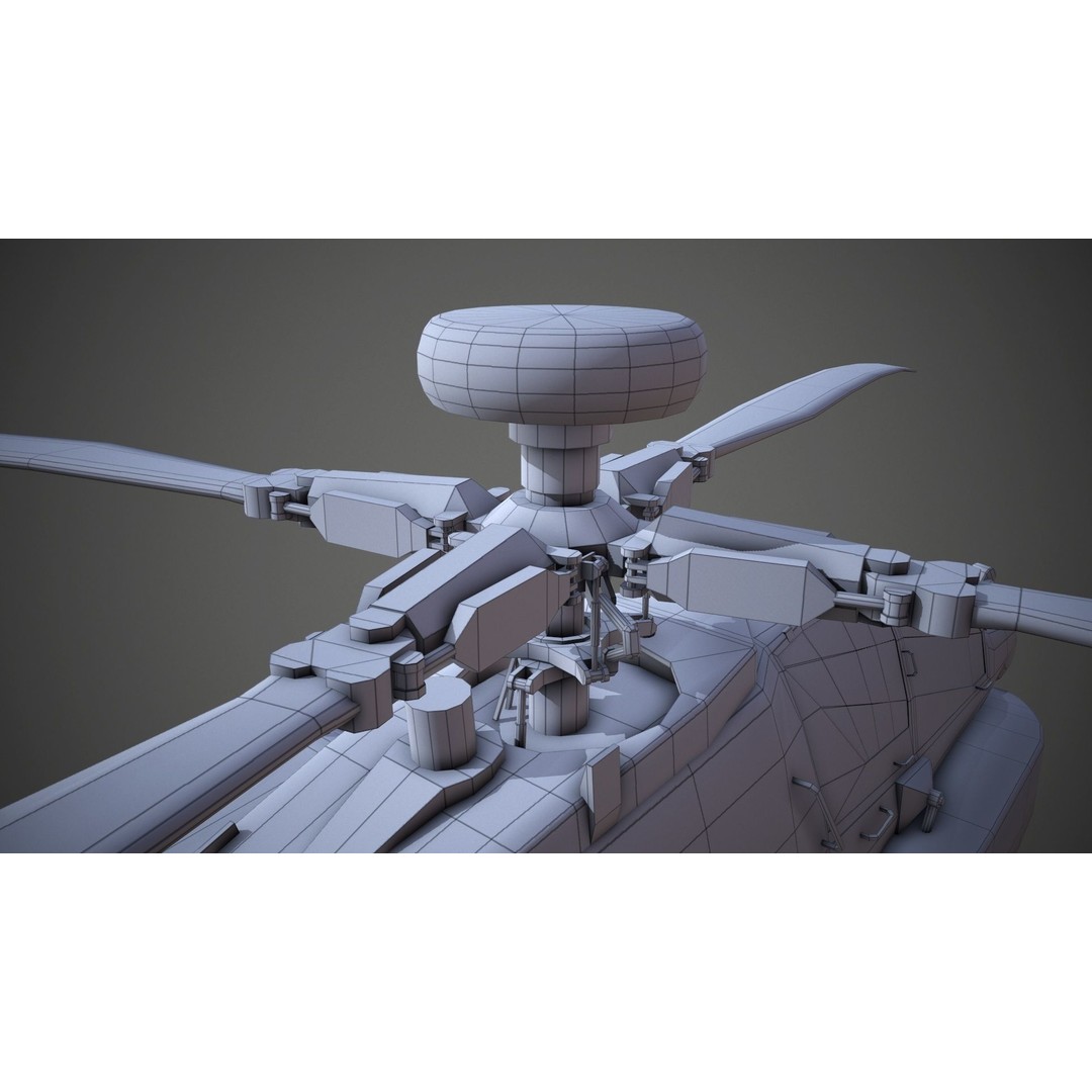 AH-64D Apache Longbow Helicopter 3D Model – Low Poly PBR Asset, FBX - View 18