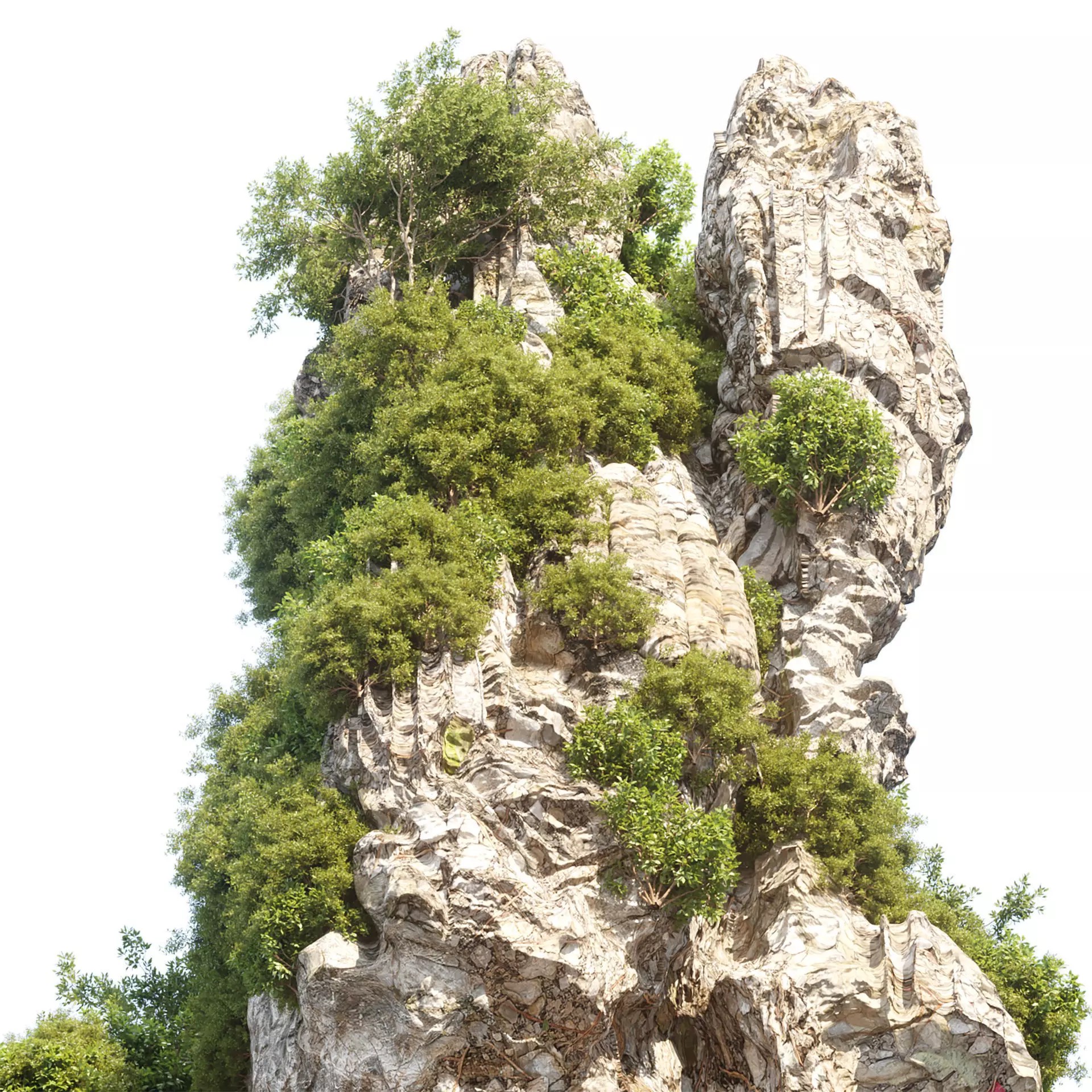 Karst Cliff with Vegetation - High-Detail 3D Model - View 6