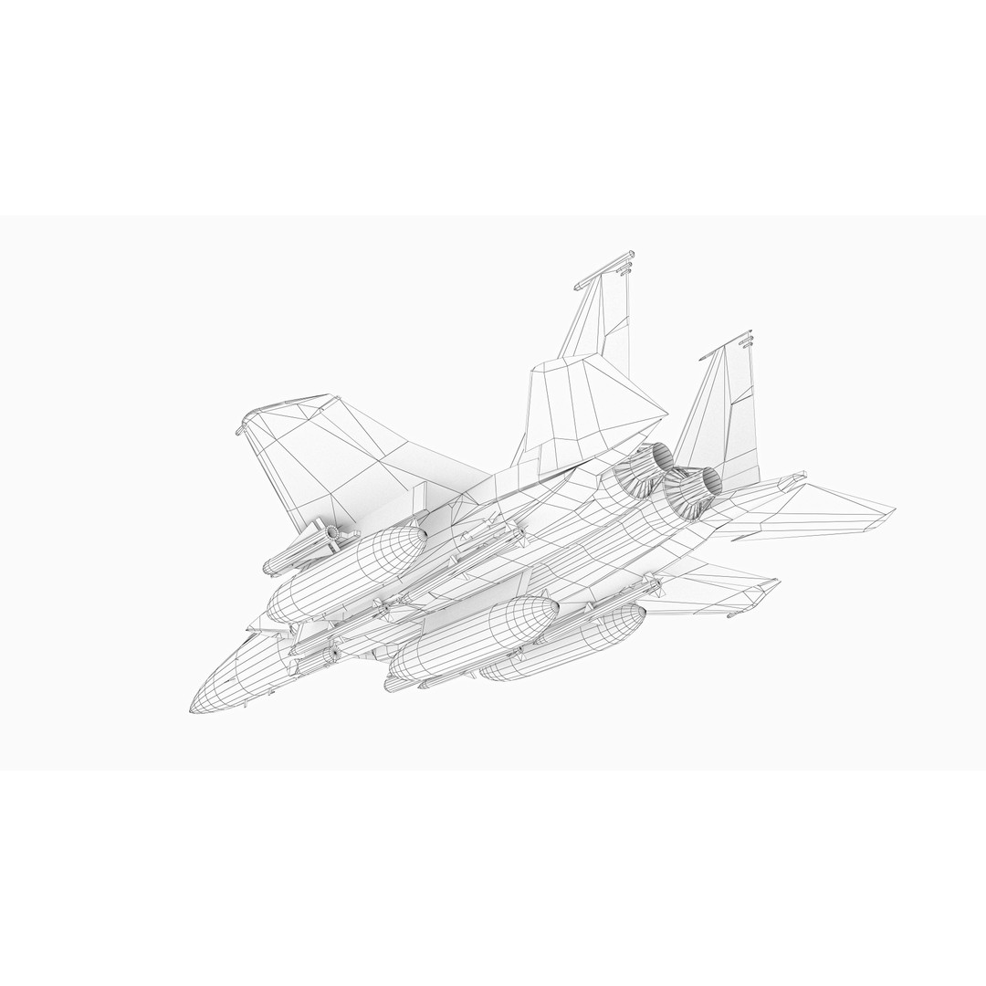 F-15E Strike Eagle 3D Model – Low Poly Military Aircraft, FBX, OBJ