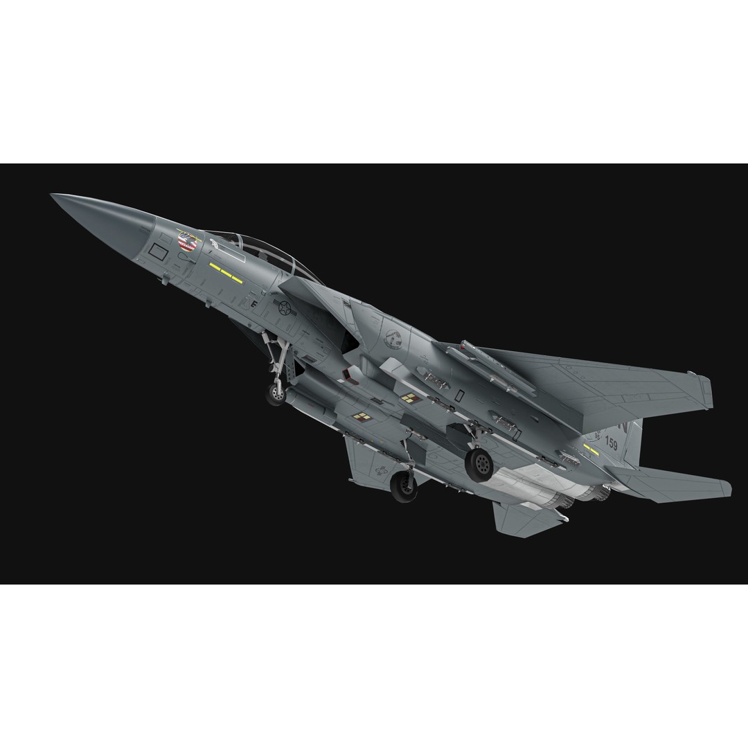 F-15E Strike Eagle 3D Model – Low Poly Military Aircraft, FBX, OBJ - View 11