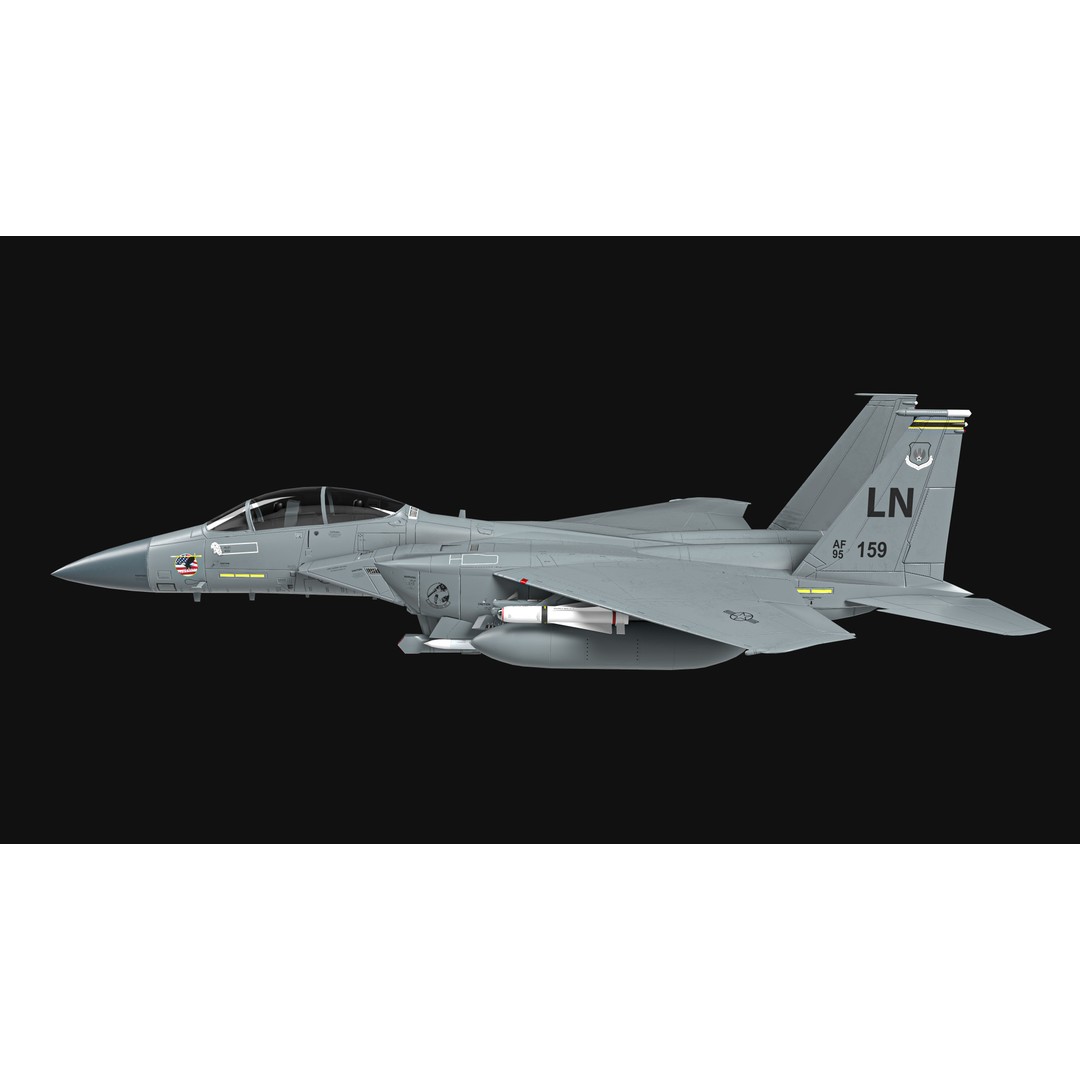 F-15E Strike Eagle 3D Model – Low Poly Military Aircraft, FBX, OBJ - View 15