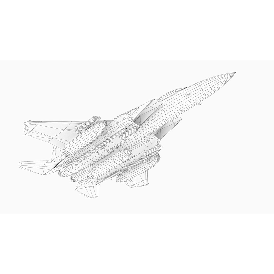 F-15E Strike Eagle 3D Model – Low Poly Military Aircraft, FBX, OBJ - View 23