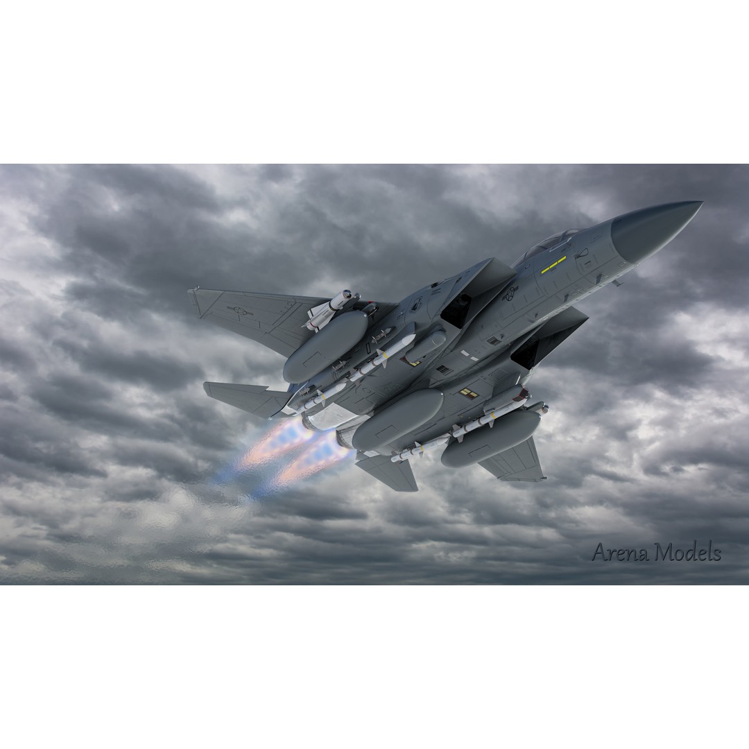 F-15E Strike Eagle 3D Model – Low Poly Military Aircraft, FBX, OBJ - View 3