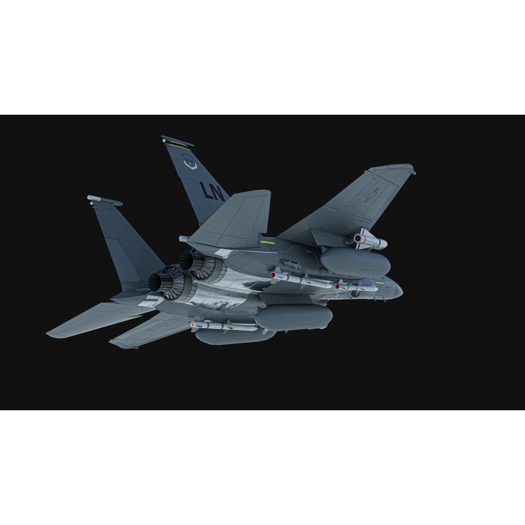 F-15E Strike Eagle 3D Model – Low Poly Military Aircraft, FBX, OBJ - View 5