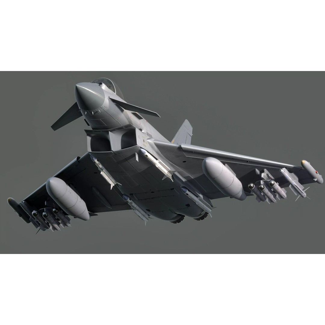 Euro Fighter Typhoon 3D Model – High Resolution Cockpit, Rigged, Blender - View 14