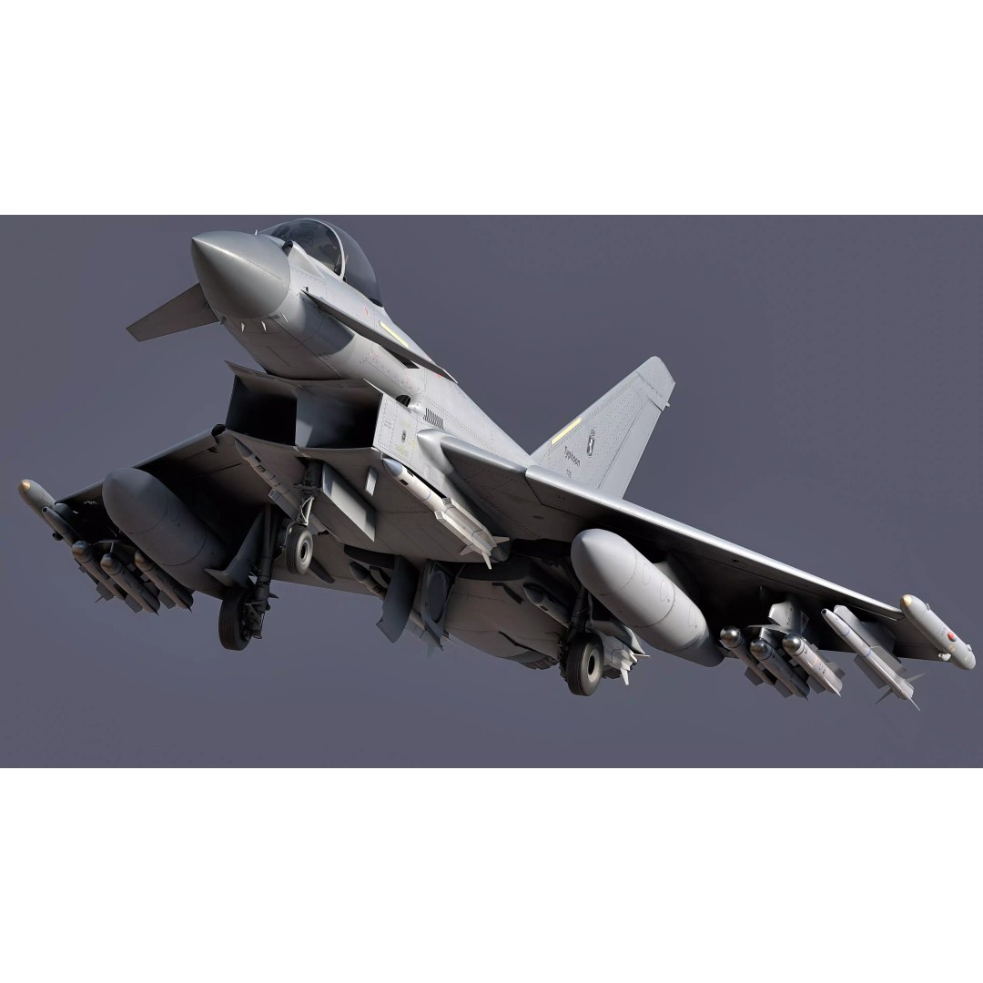 Euro Fighter Typhoon 3D Model – High Resolution Cockpit, Rigged, Blender - View 15