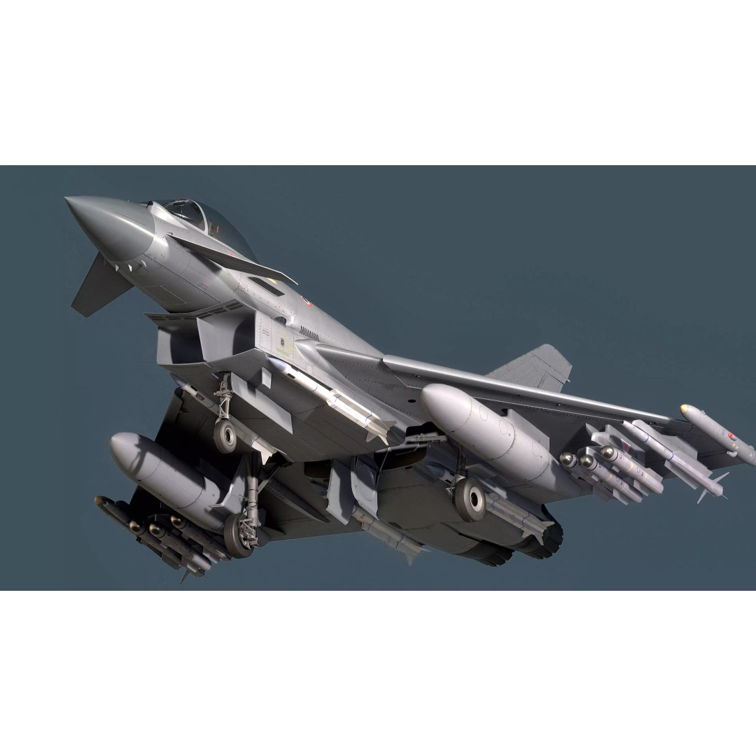 Euro Fighter Typhoon 3D Model – High Resolution Cockpit, Rigged, Blender - View 17