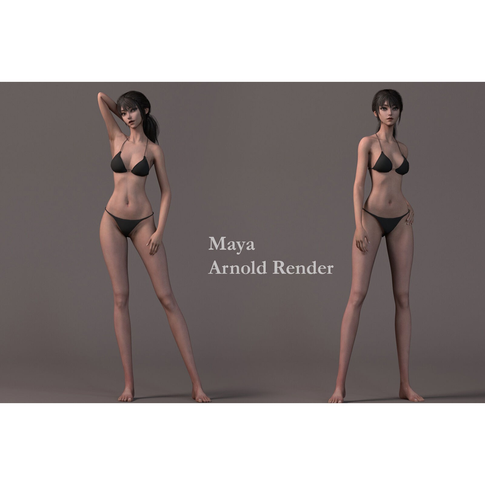 Female Base Model Rig - Low-Poly Game-Ready 3D Model - View 12