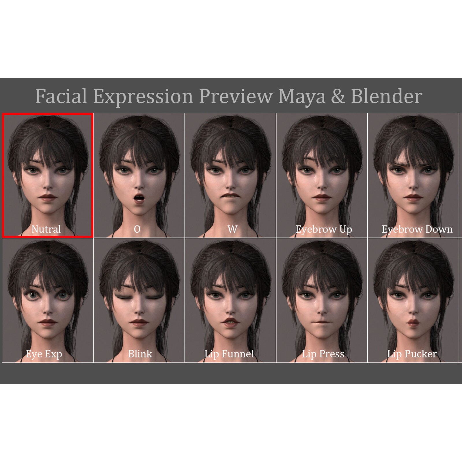 Female Base Model Rig - Low-Poly Game-Ready 3D Model - View 16