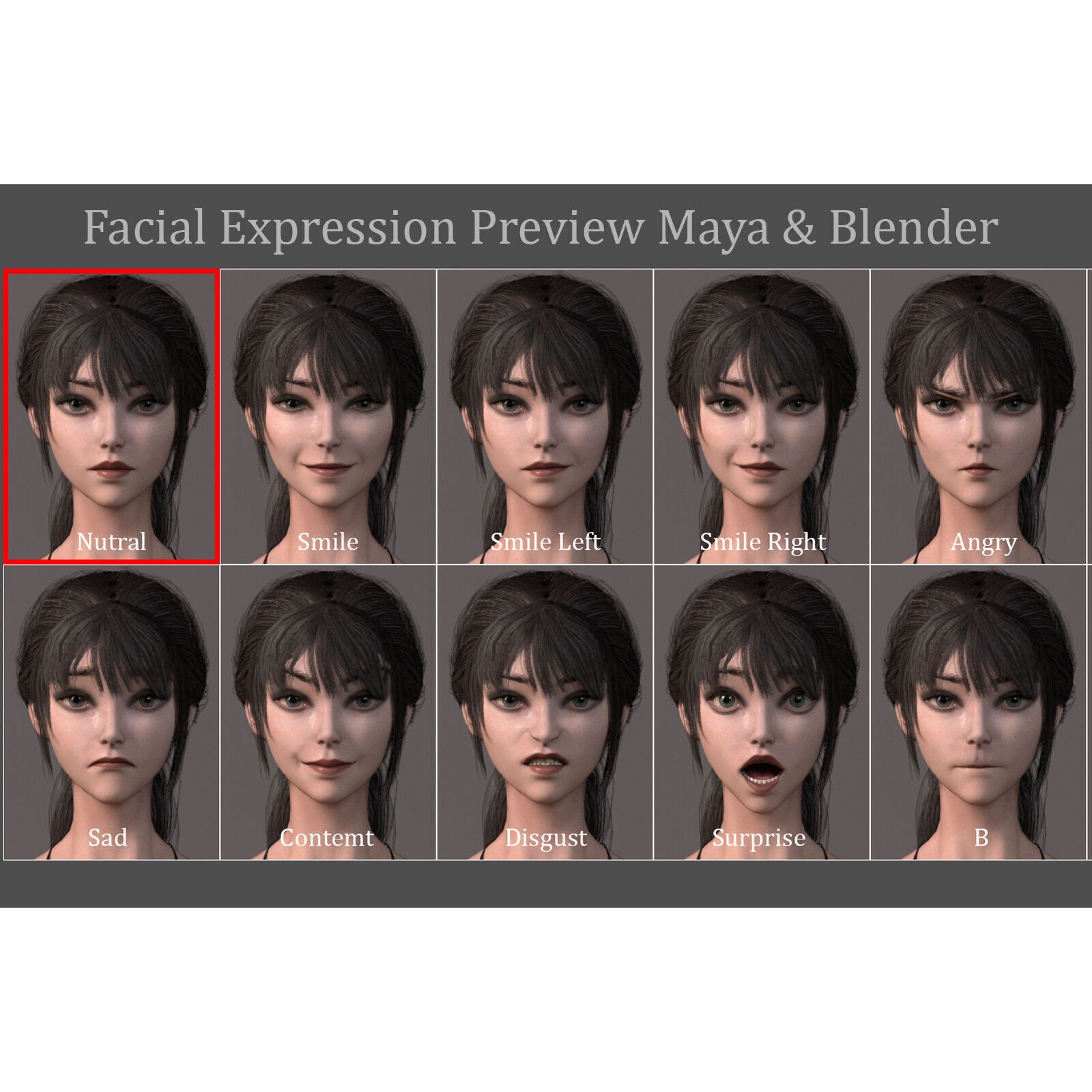 Female Base Model Rig - Low-Poly Game-Ready 3D Model - View 17