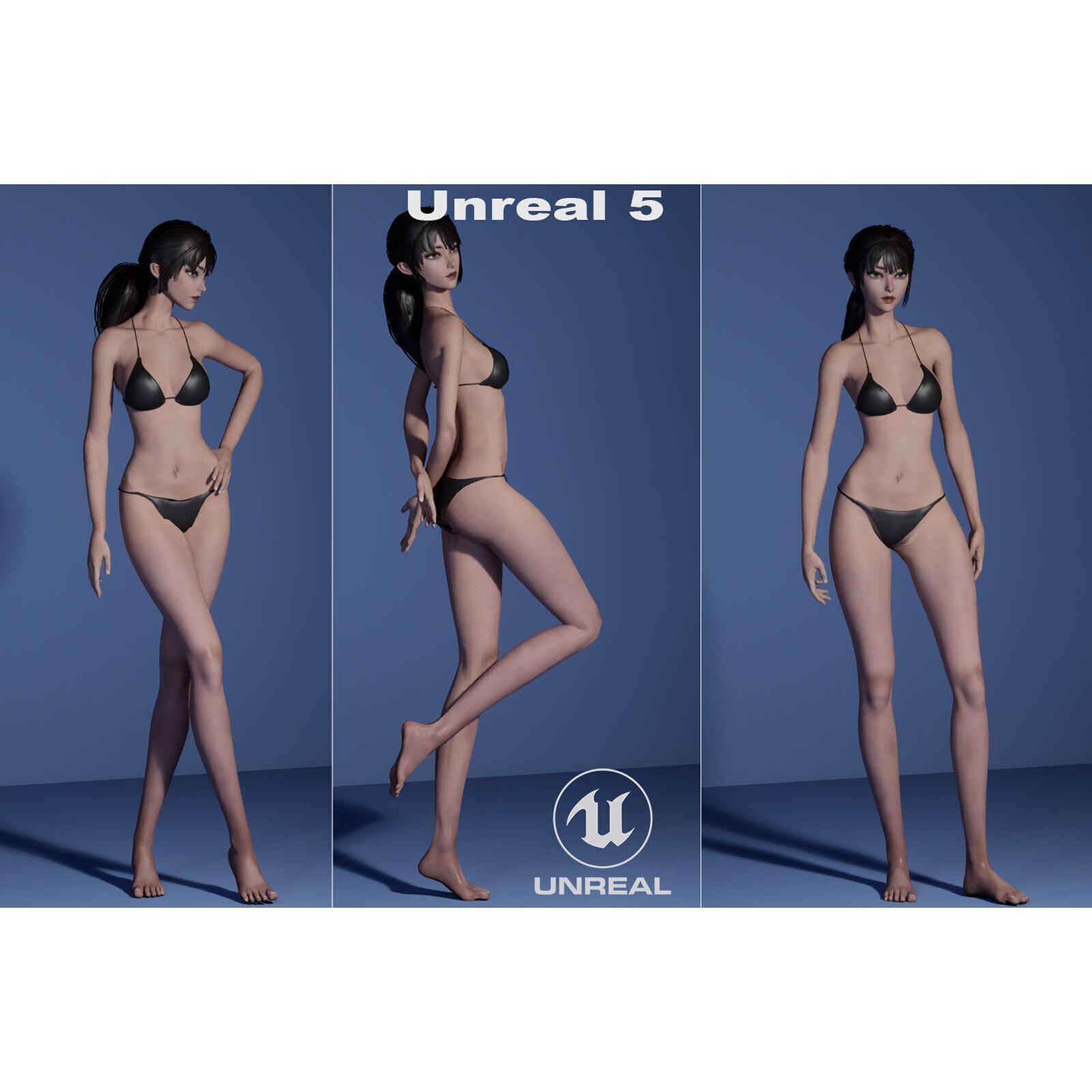 Female Base Model Rig - Low-Poly Game-Ready 3D Model - View 18