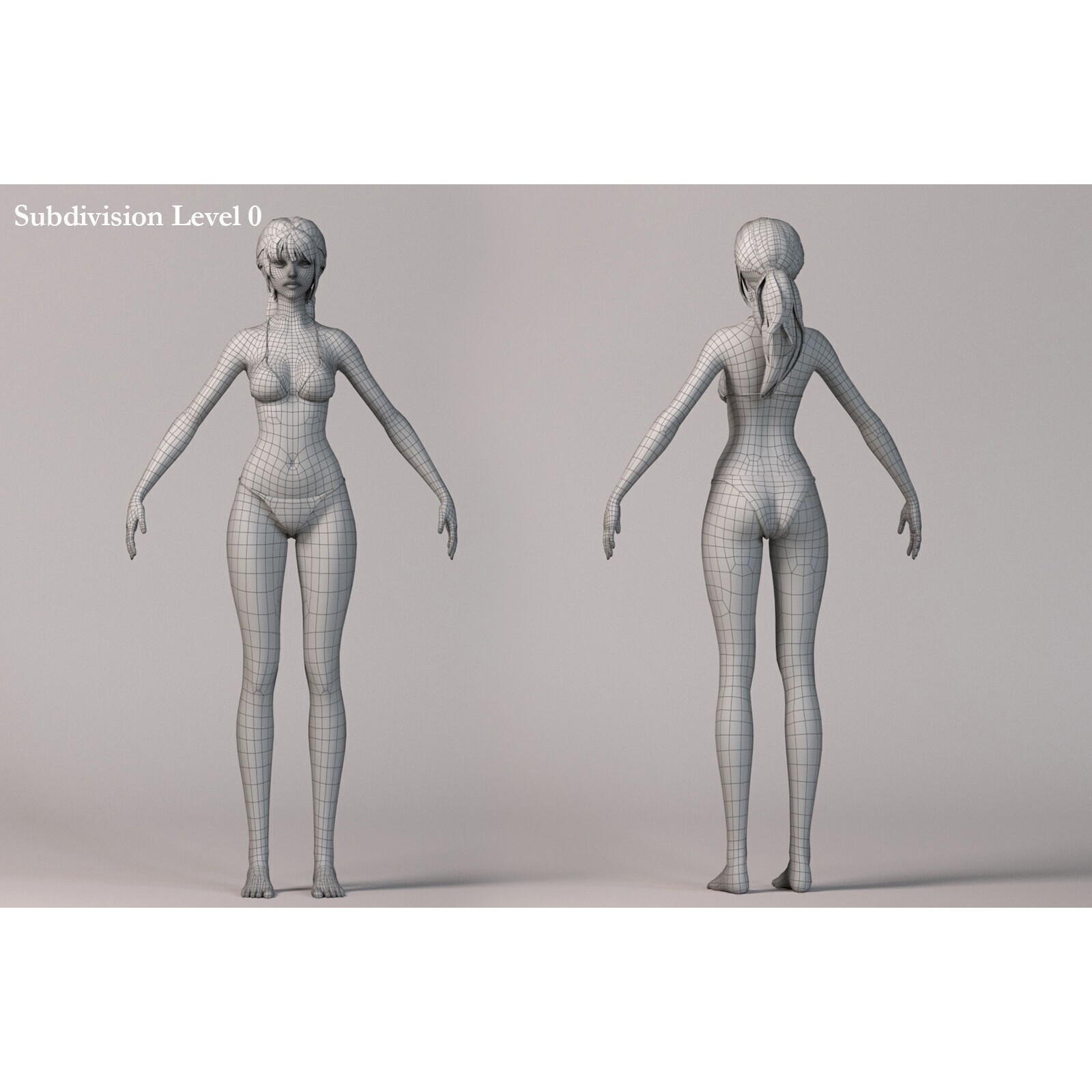 Female Base Model Rig - Low-Poly Game-Ready 3D Model - View 27