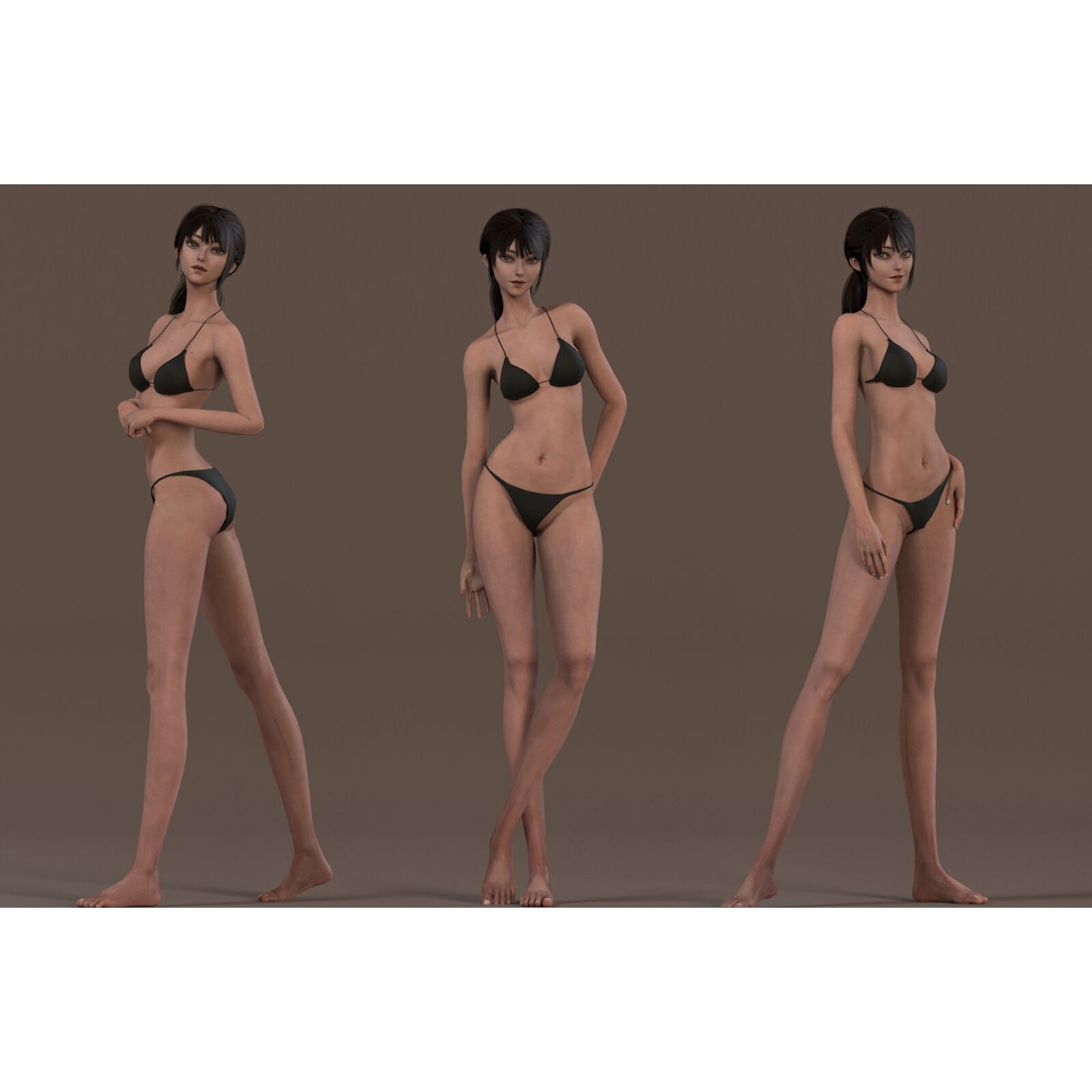 Female Base Model Rig - Low-Poly Game-Ready 3D Model - View 4