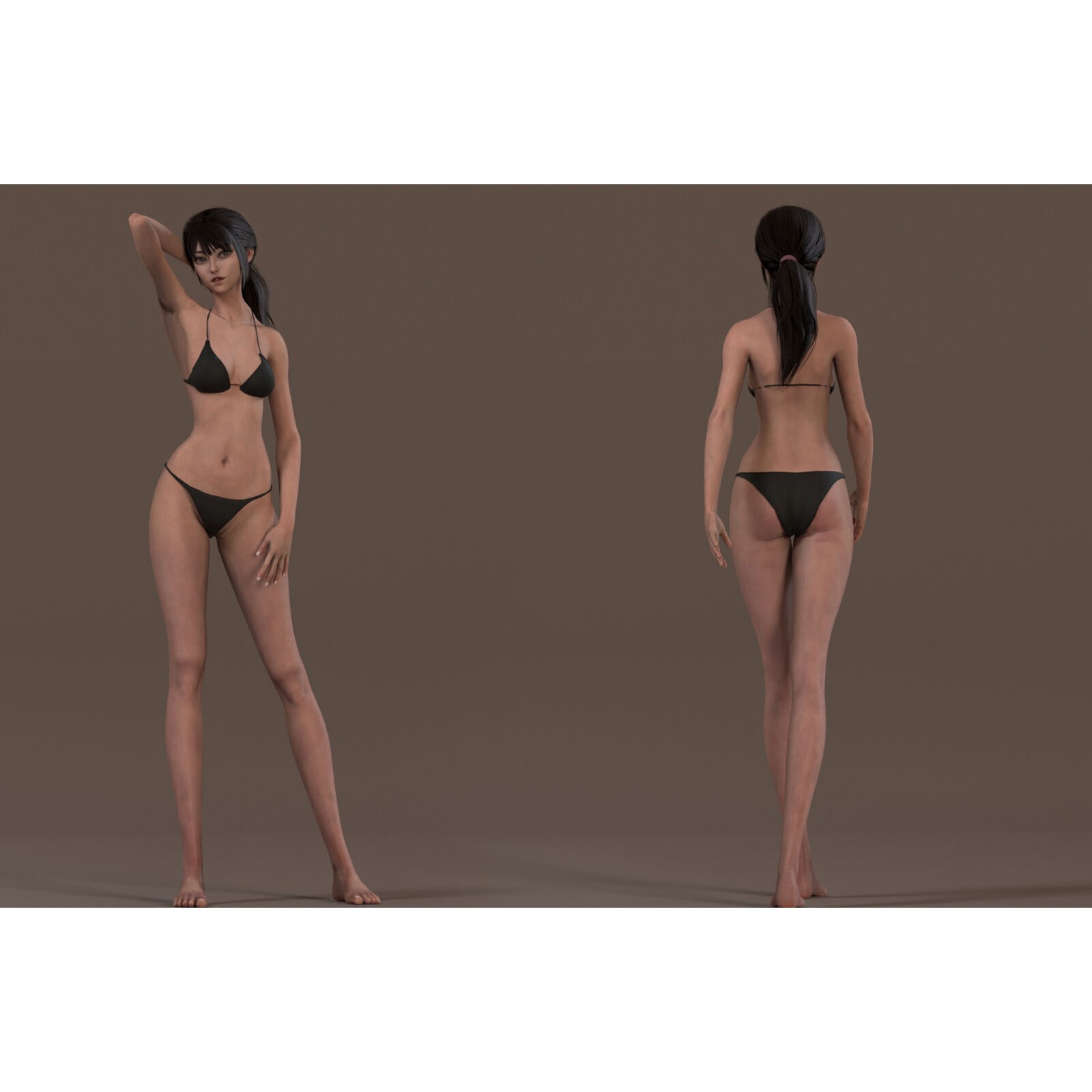 Female Base Model Rig - Low-Poly Game-Ready 3D Model - View 5