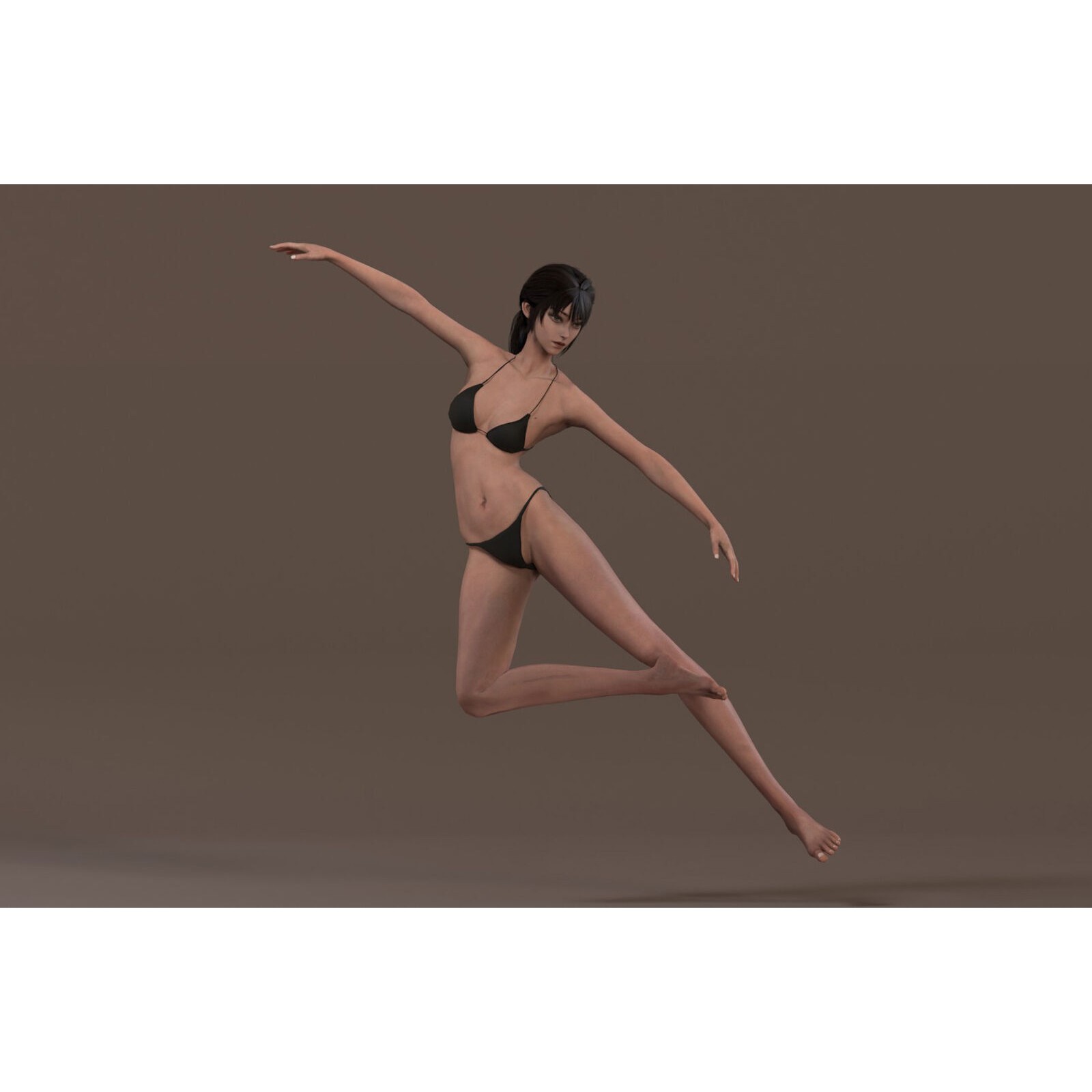 Female Base Model Rig - Low-Poly Game-Ready 3D Model - View 6