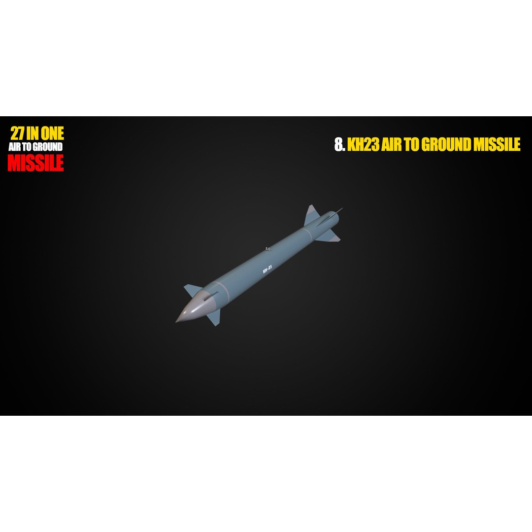 Air to Ground Missile 3D Model – Low Poly Game Asset, FBX - View 10