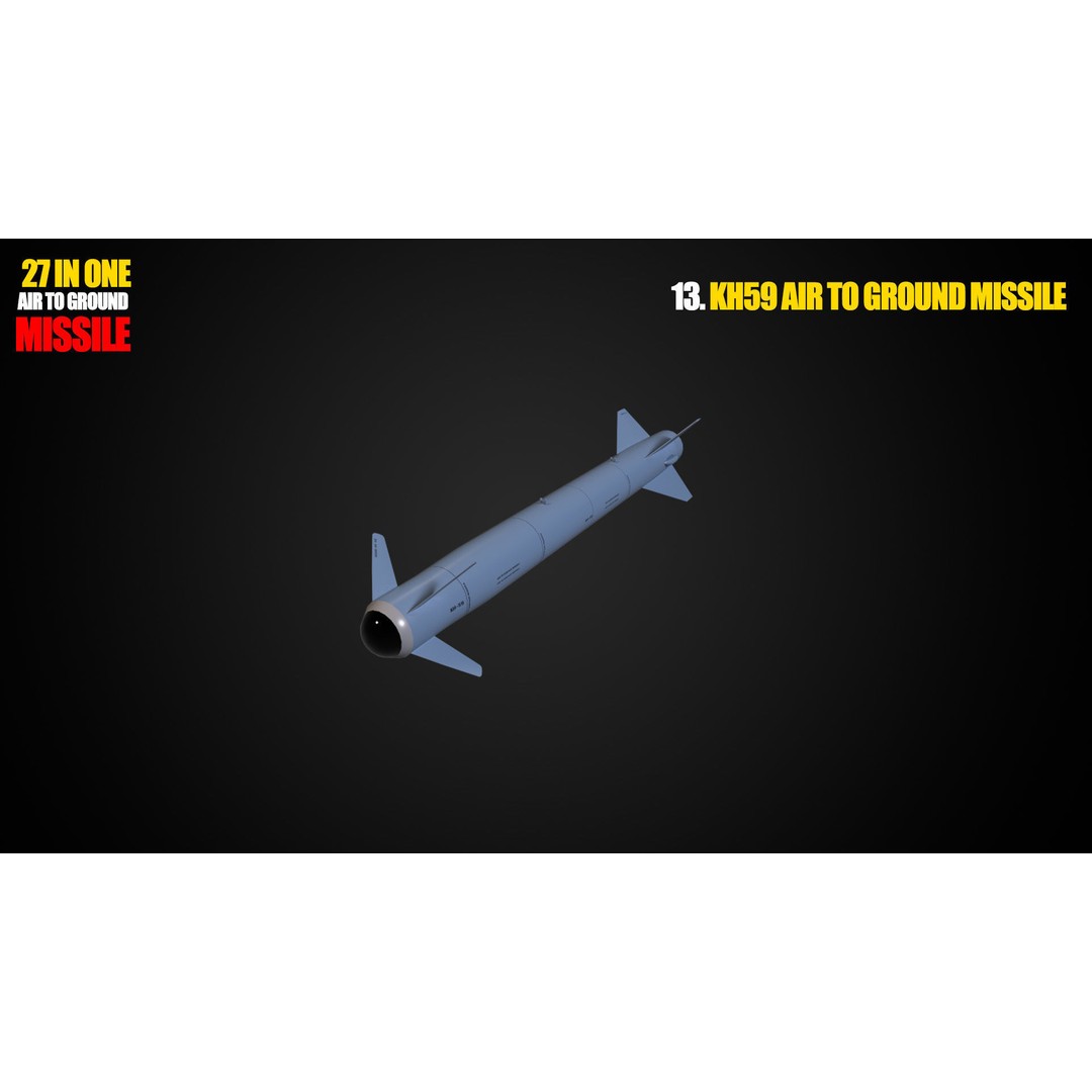 Air to Ground Missile 3D Model – Low Poly Game Asset, FBX - View 15