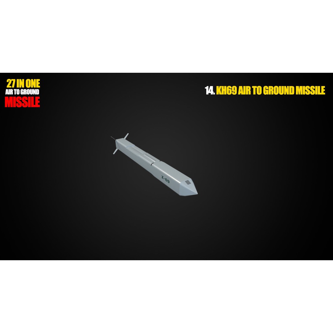 Air to Ground Missile 3D Model – Low Poly Game Asset, FBX - View 16