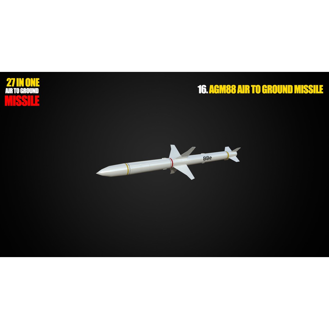 Air to Ground Missile 3D Model – Low Poly Game Asset, FBX - View 18