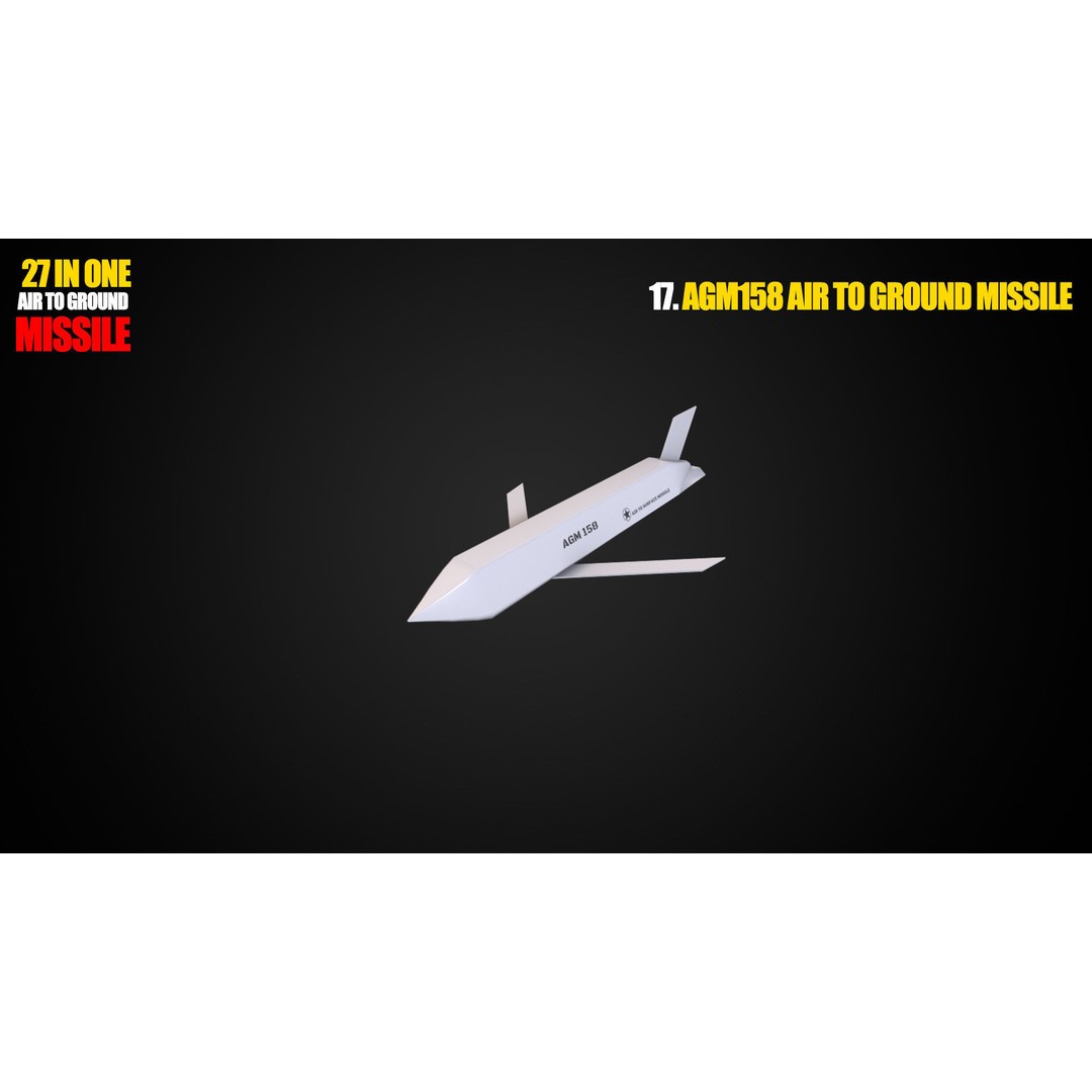 Air to Ground Missile 3D Model – Low Poly Game Asset, FBX - View 19