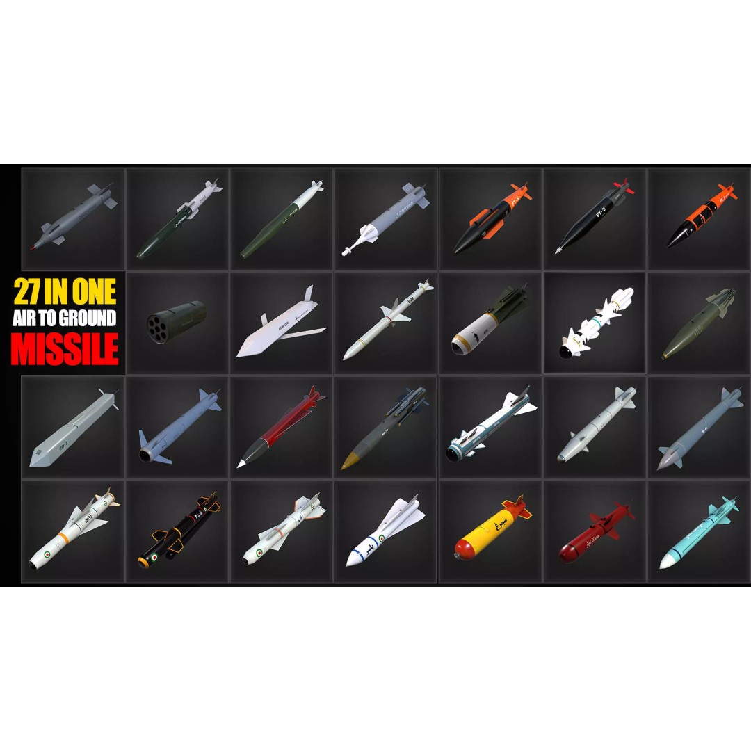 Air to Ground Missile 3D Model – Low Poly Game Asset, FBX - View 2