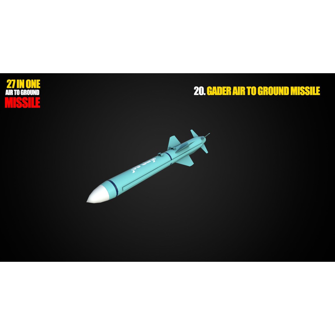 Air to Ground Missile 3D Model – Low Poly Game Asset, FBX - View 22