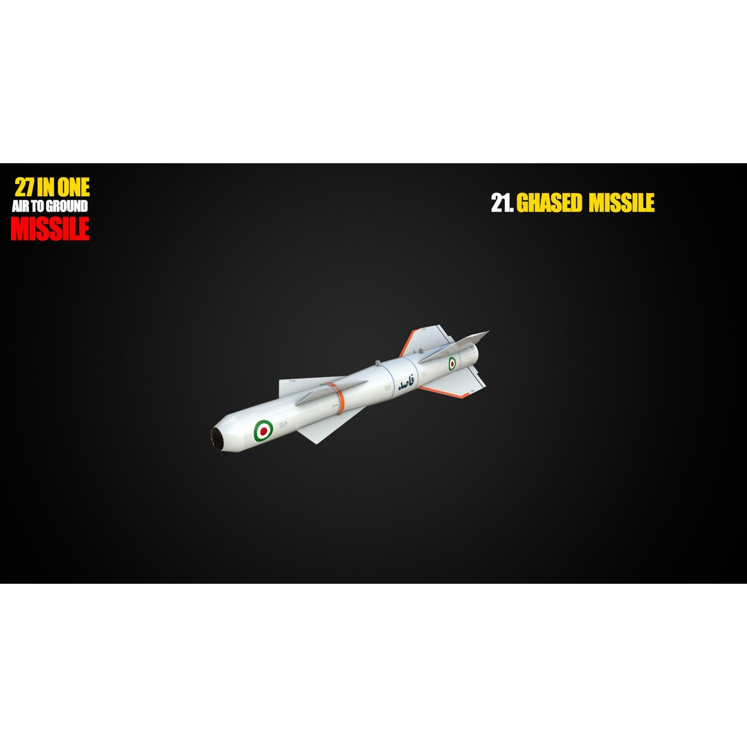 Air to Ground Missile 3D Model – Low Poly Game Asset, FBX - View 23