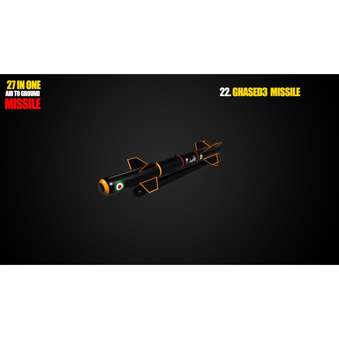 Air to Ground Missile 3D Model – Low Poly Game Asset, FBX - View 24