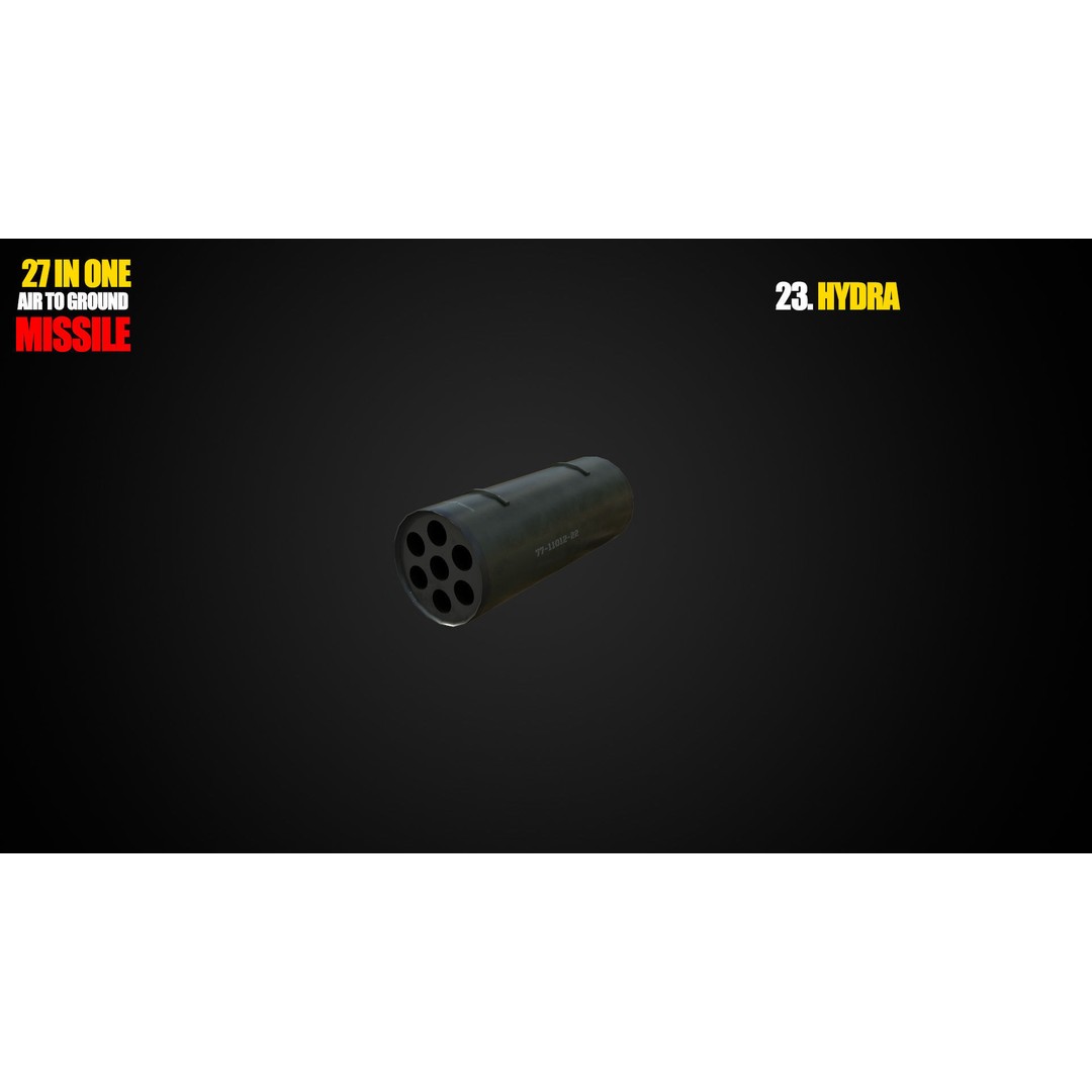 Air to Ground Missile 3D Model – Low Poly Game Asset, FBX - View 25