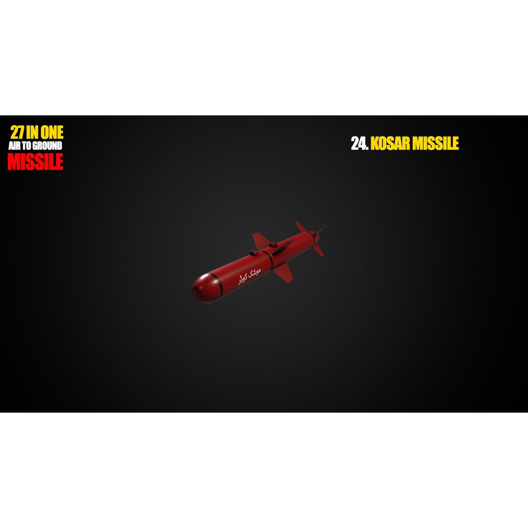 Air to Ground Missile 3D Model – Low Poly Game Asset, FBX - View 26