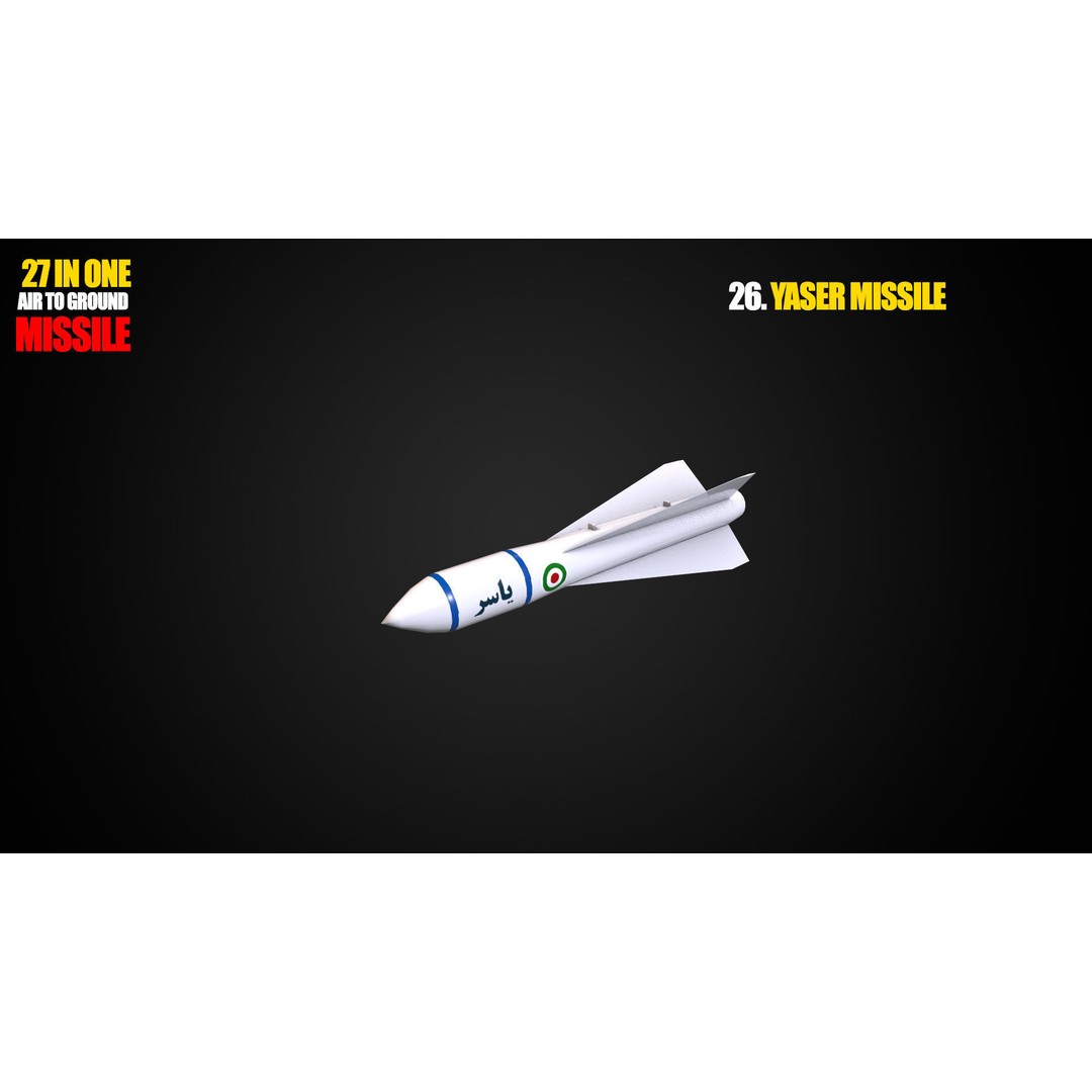 Air to Ground Missile 3D Model – Low Poly Game Asset, FBX - View 28