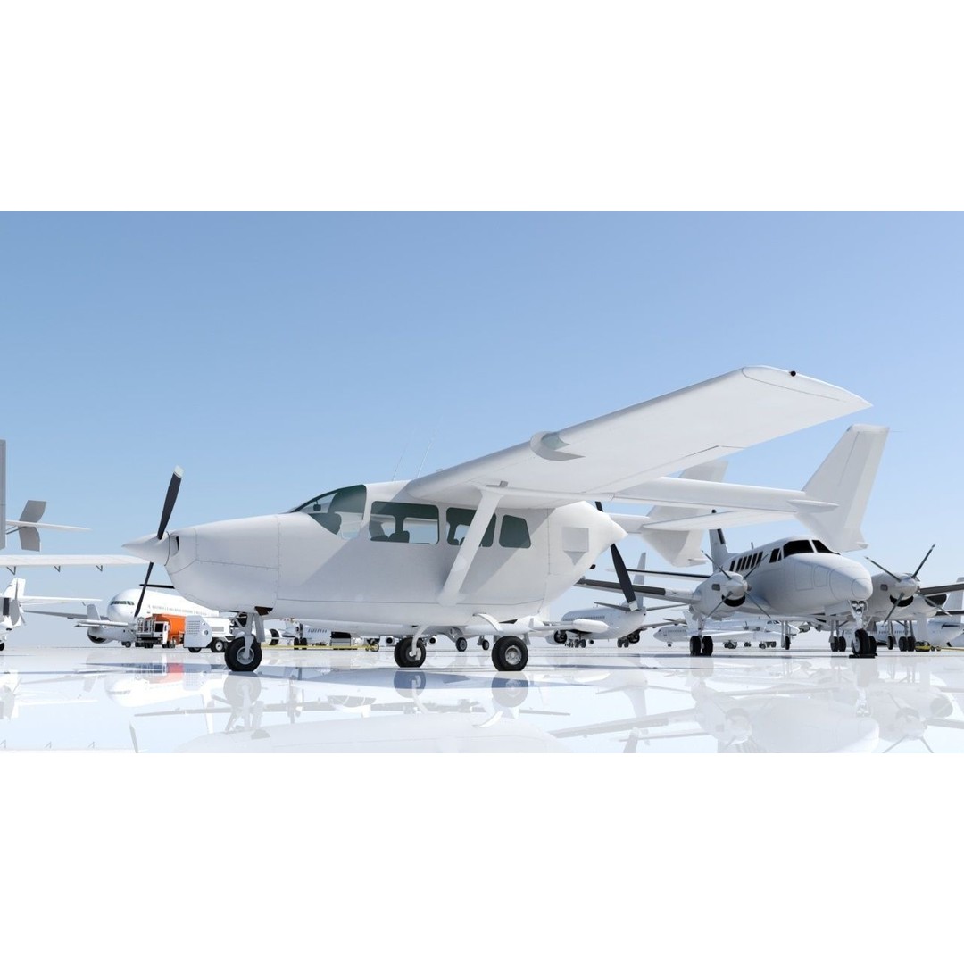Cessna C337D 3D Model – Low Poly Static Aircraft Asset, FBX - View 11
