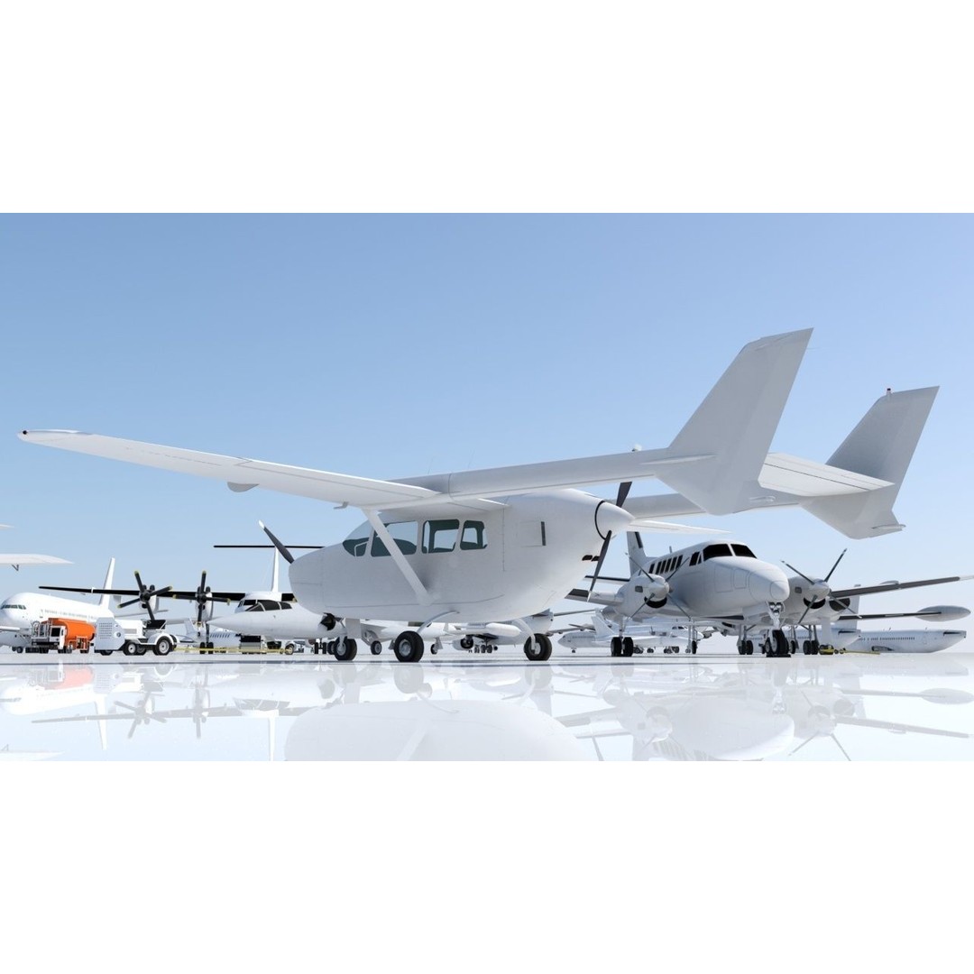 Cessna C337D 3D Model – Low Poly Static Aircraft Asset, FBX - View 12