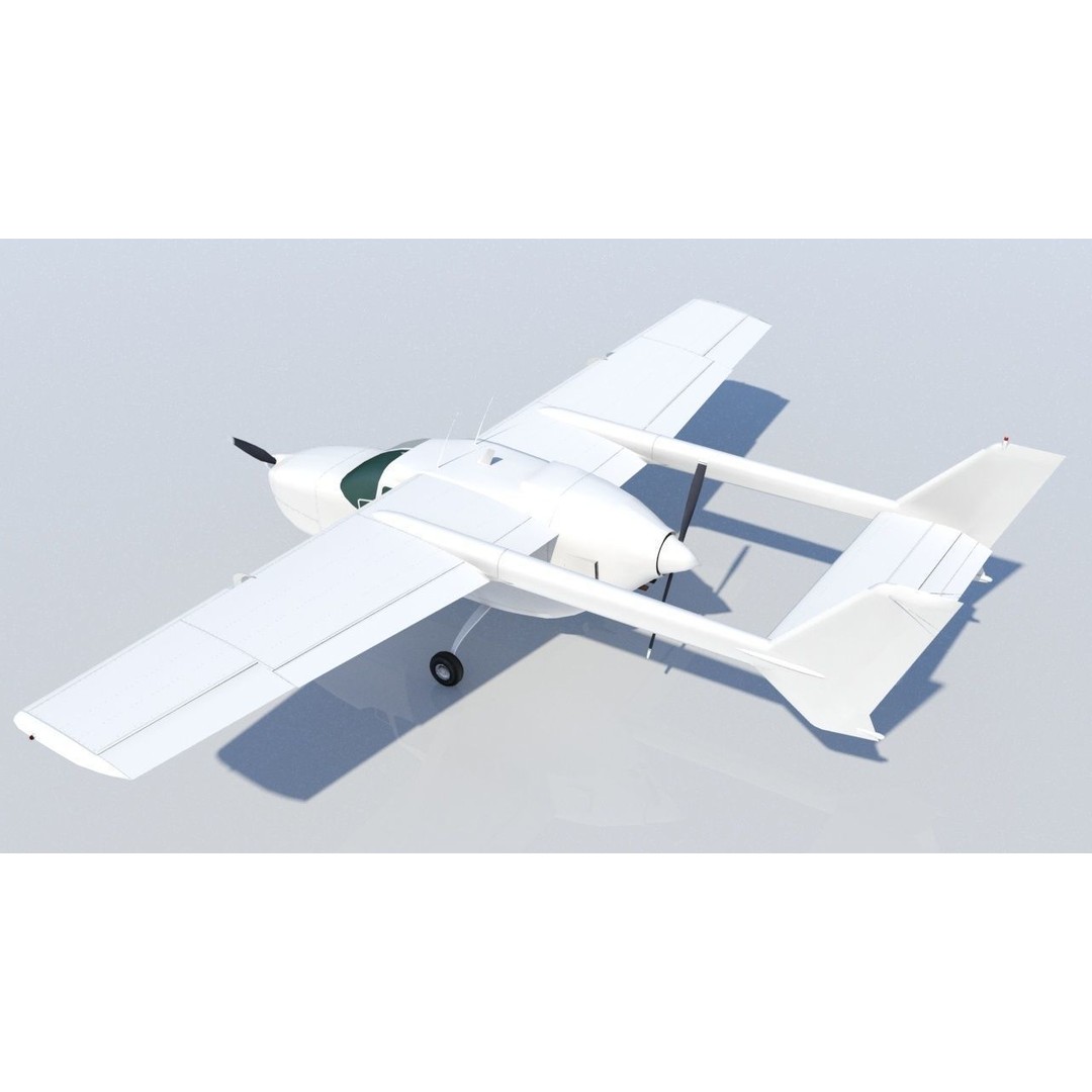 Cessna C337D 3D Model – Low Poly Static Aircraft Asset, FBX - View 4