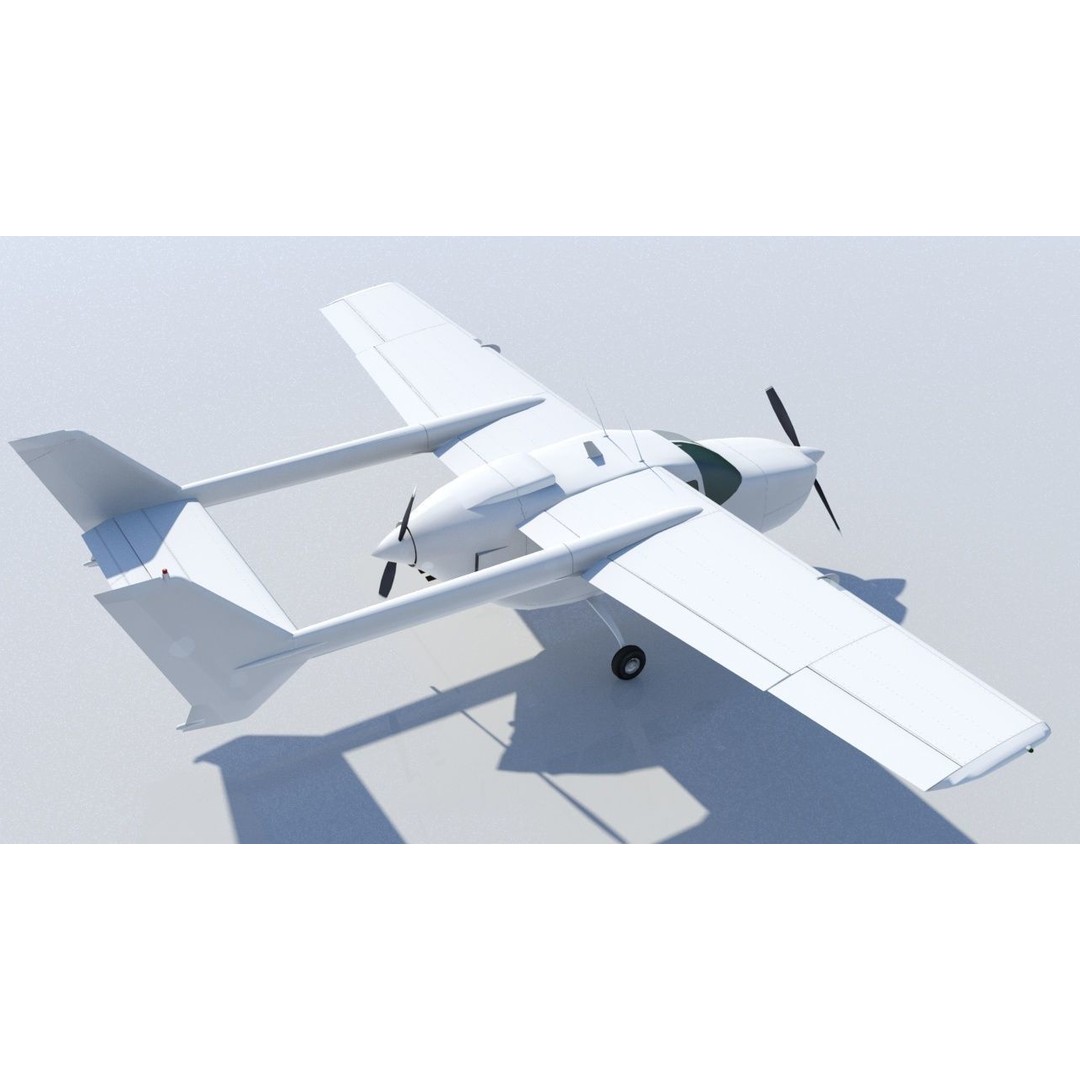 Cessna C337D 3D Model – Low Poly Static Aircraft Asset, FBX - View 6