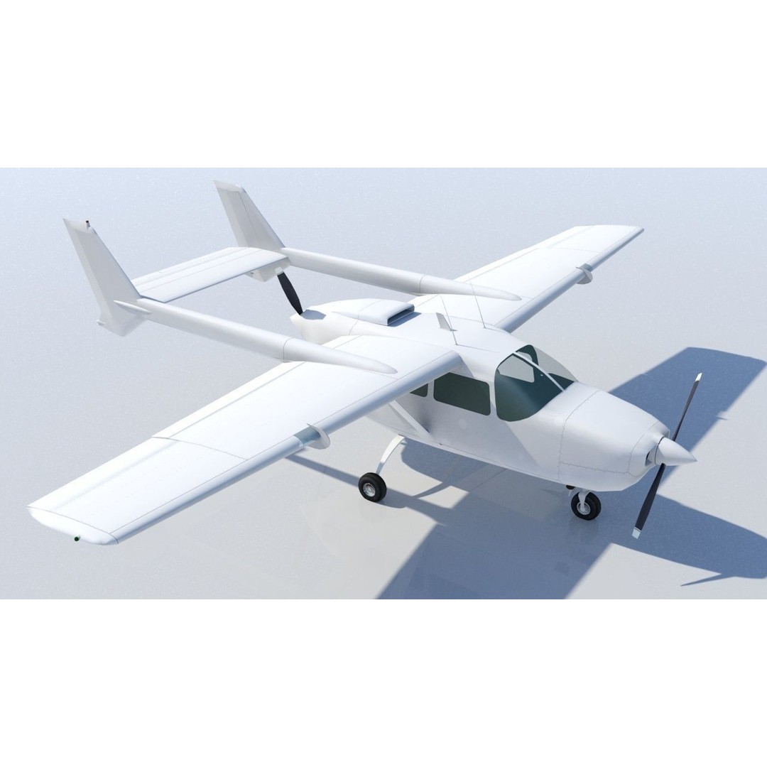 Cessna C337D 3D Model – Low Poly Static Aircraft Asset, FBX - View 9