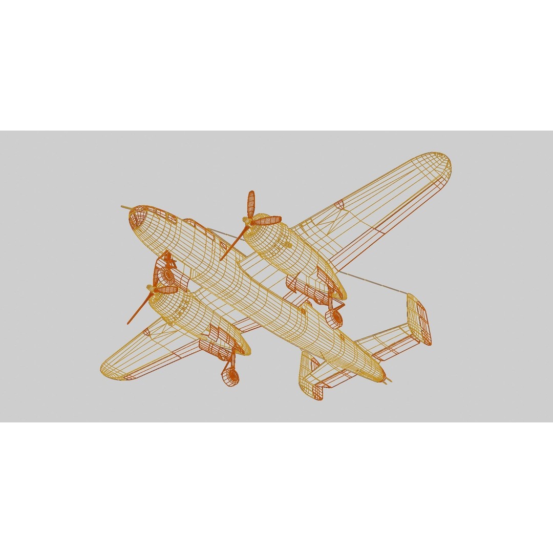 North American B-25 Mitchell 3D Model – Low Poly Animated Aircraft, FBX