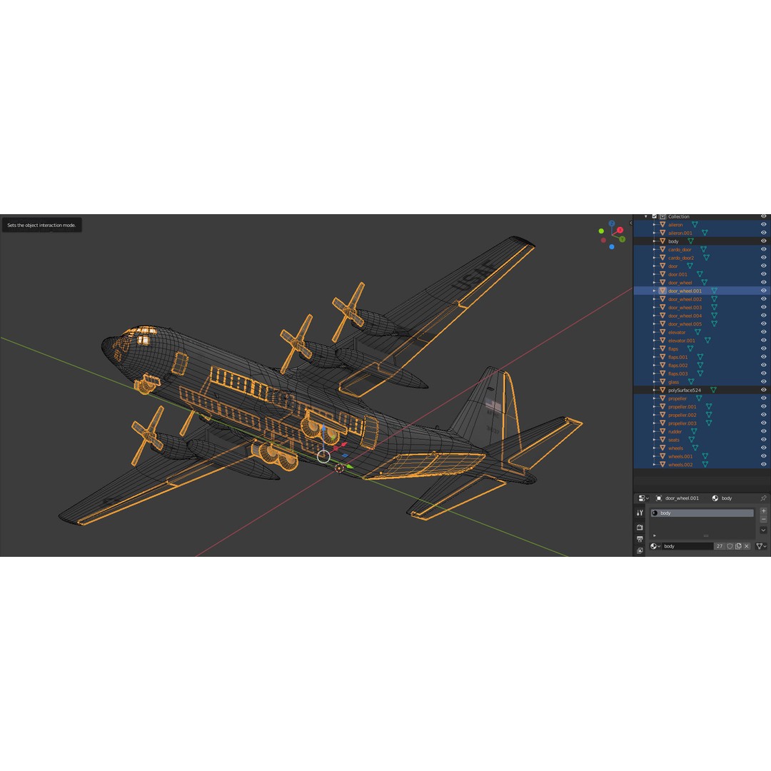 C130 Hercules 3D Model – Low Poly Game Asset, FBX, PBR Textures