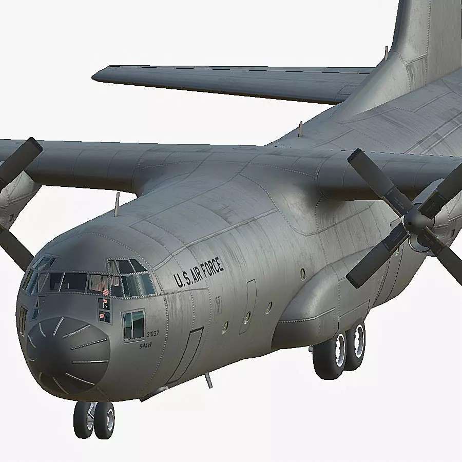 C130 Hercules 3D Model – Low Poly Game Asset, FBX, PBR Textures - View 2