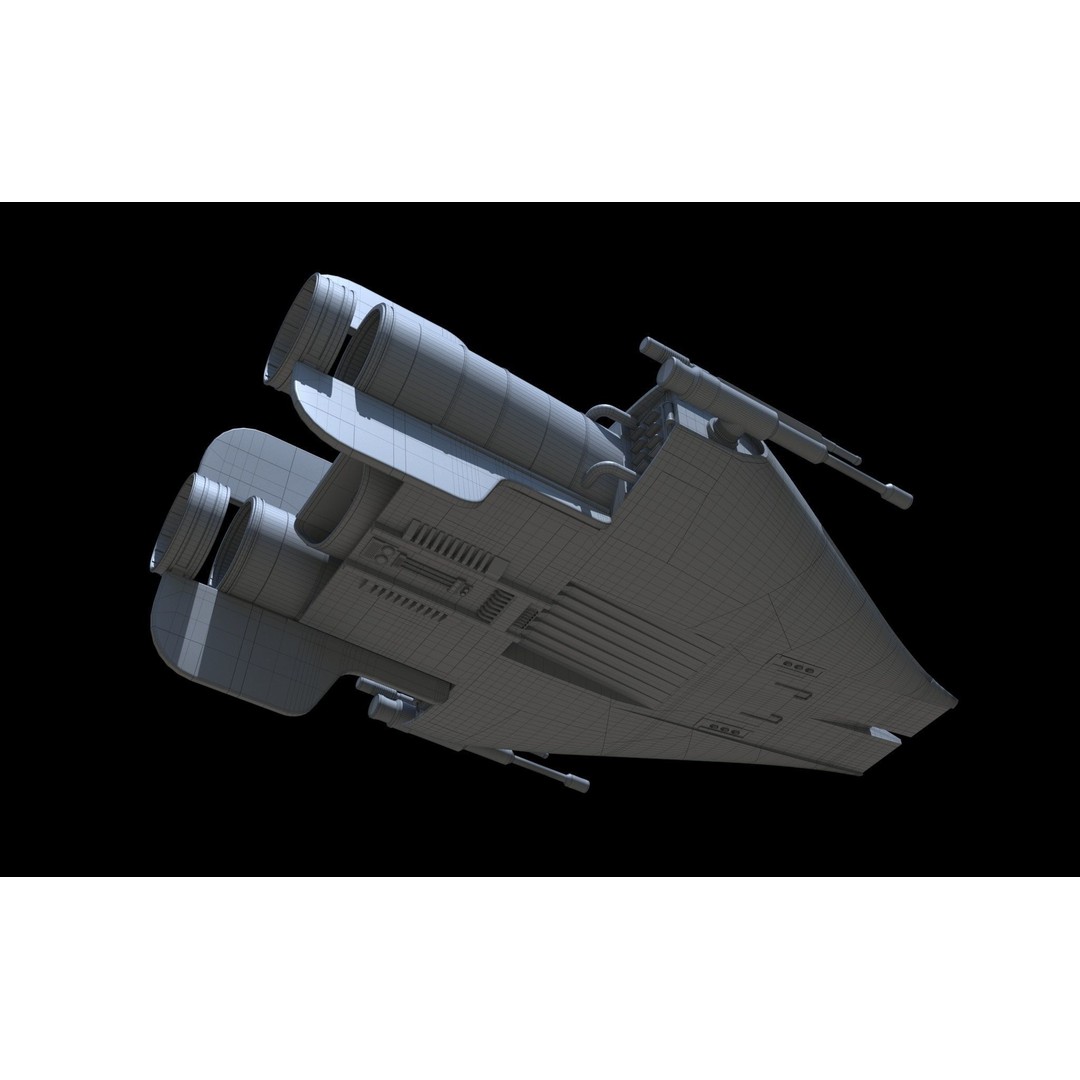 Single Trooper Aerial Platform 3D Model – Sci-Fi Military Vehicle, FBX