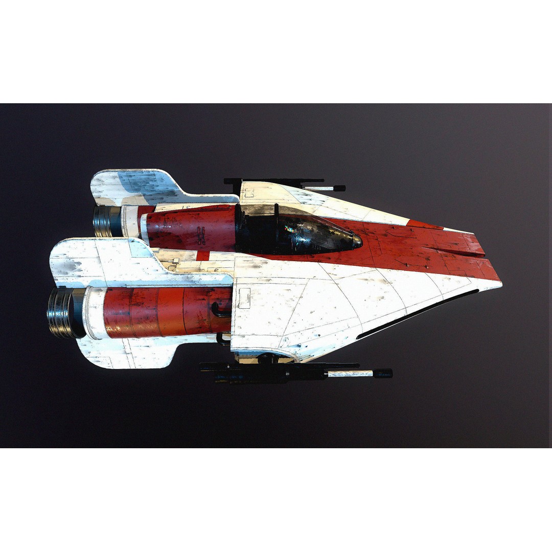 Single Trooper Aerial Platform 3D Model – Sci-Fi Military Vehicle, FBX - View 3