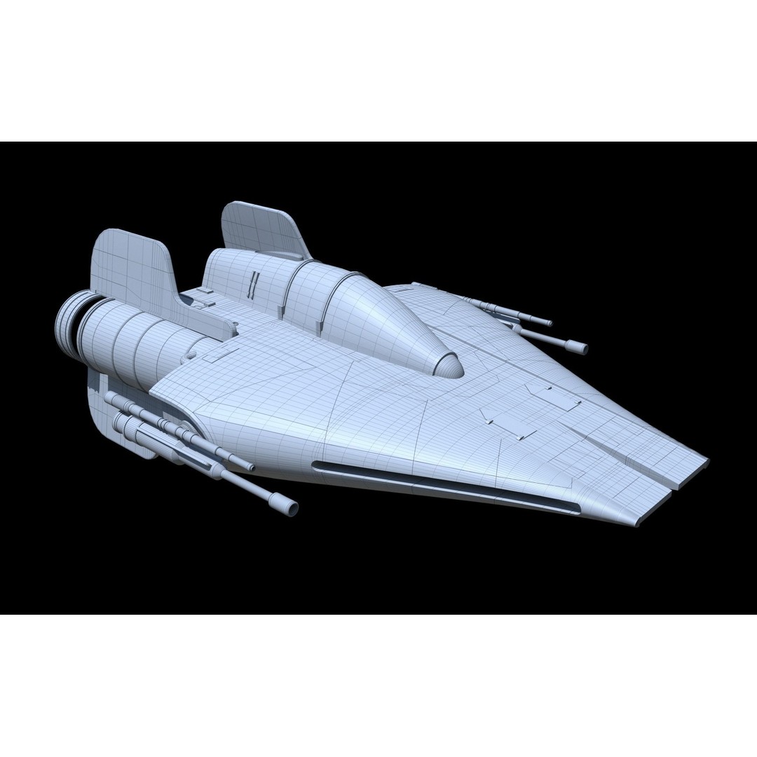 Single Trooper Aerial Platform 3D Model – Sci-Fi Military Vehicle, FBX - View 8